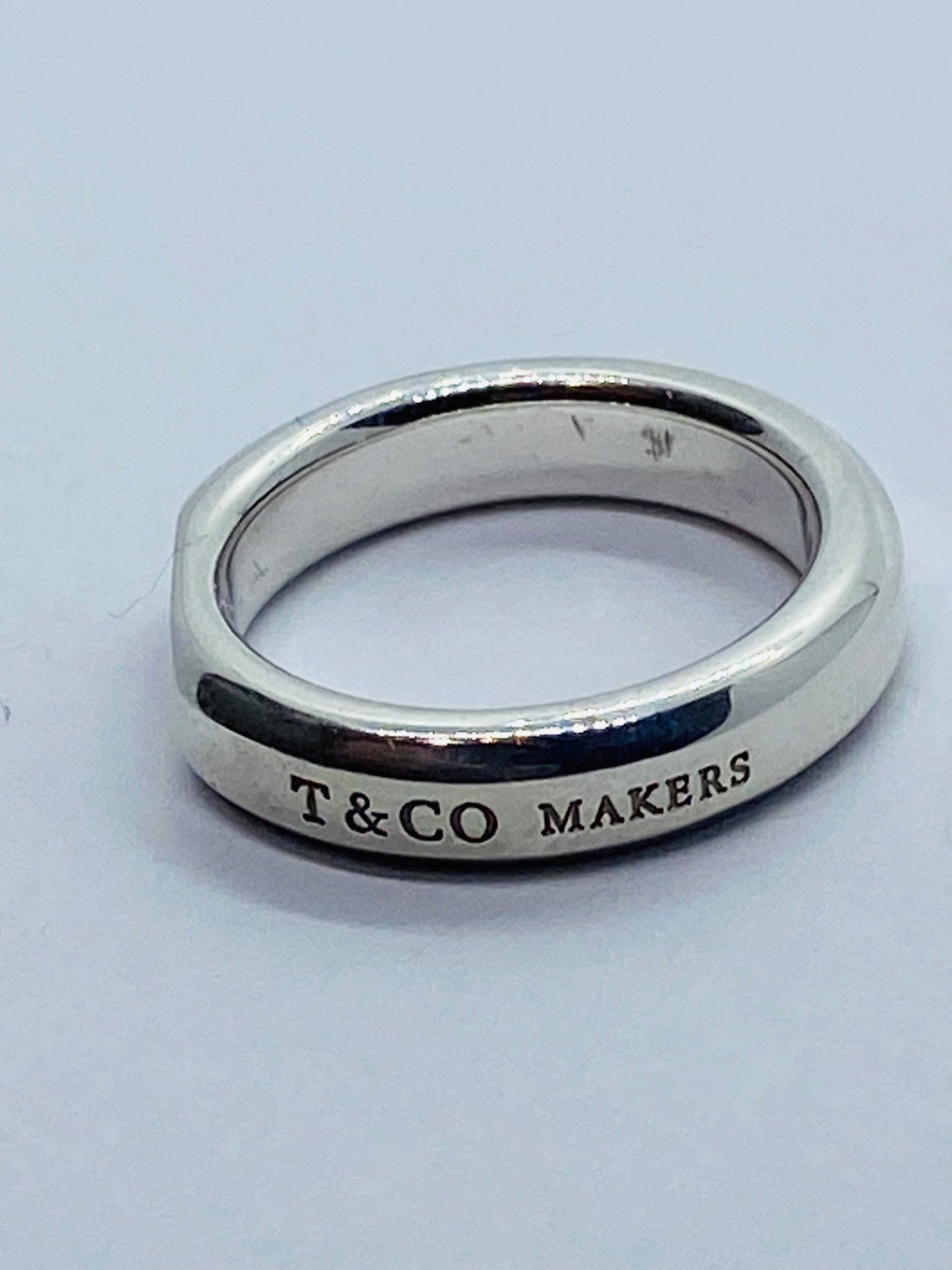 Tiffany & Co. Makers Sterling Narrow Slice Ring - Size 4 1/2