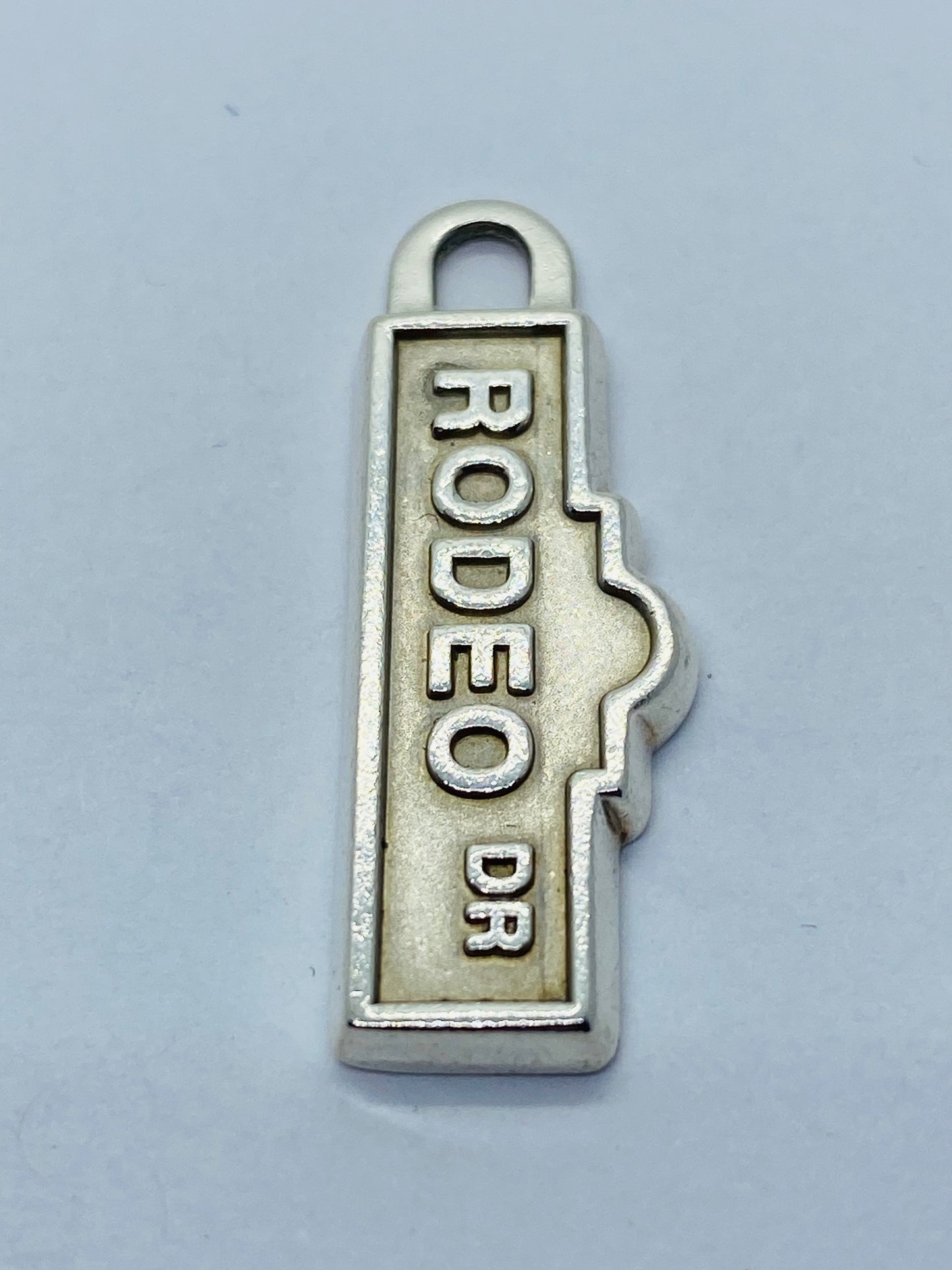 TIFFANY & CO STERLING RODEO DRIVE TAG CHARM OR PENDANT WITH ORIGINAL