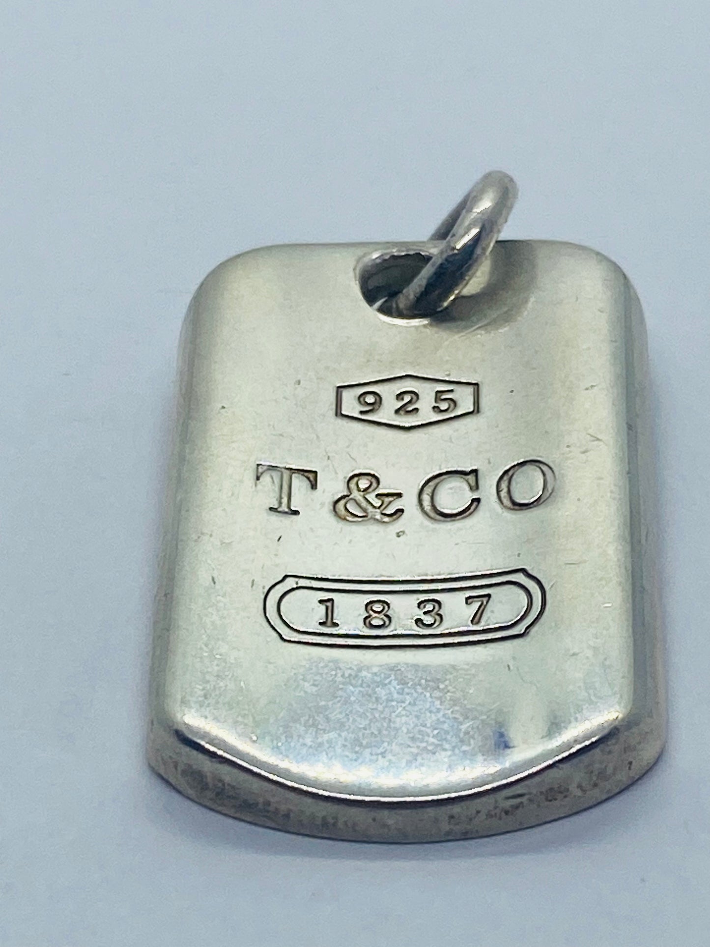 Tiffany & Co 1837 Dog Tag Charm Sterling Silver