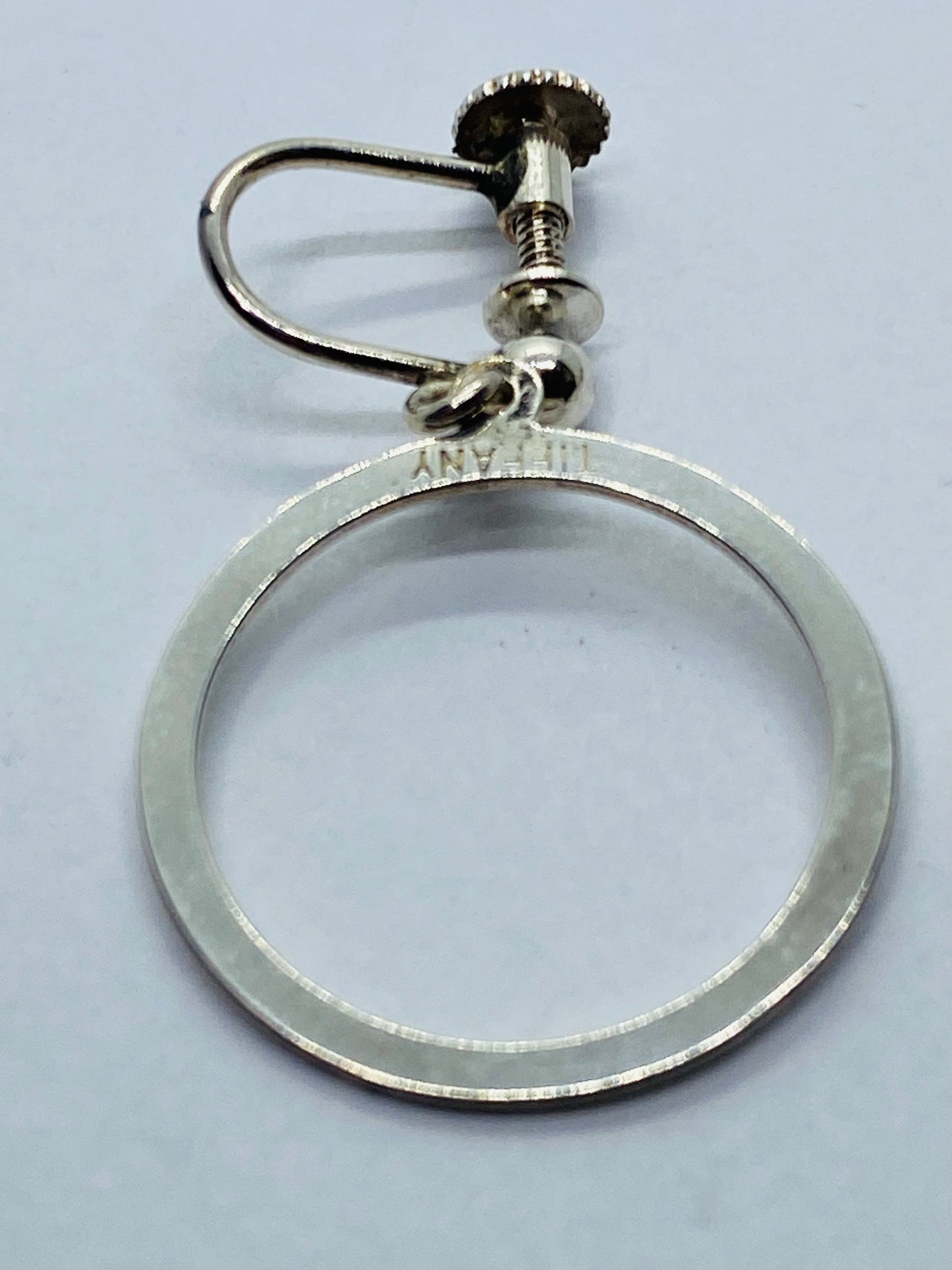 Tiffany & Co Sterling Silver 925 Screw Back Circle Dangle Earrings 28MM