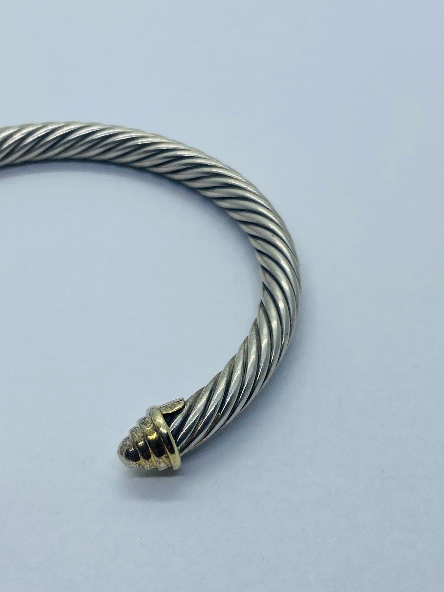 David Yurman Cable Bracelet Size 6.5” 14k Gold 5mm 925 Sterling silver $480