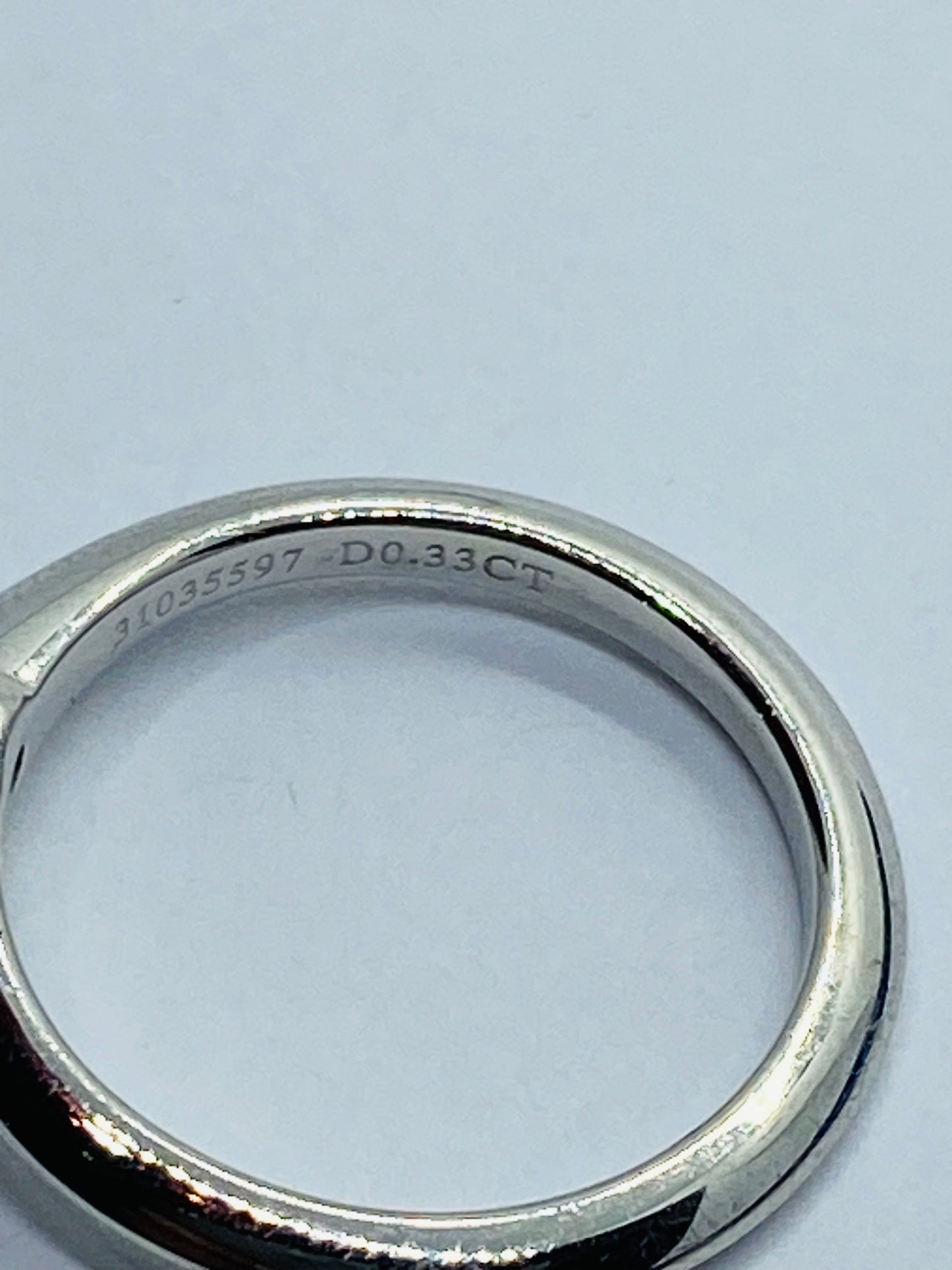 Tiffany & Co. .33 G-H VS2 Diamond Platinum Solitaire Engagement Ring BOX! Size 5