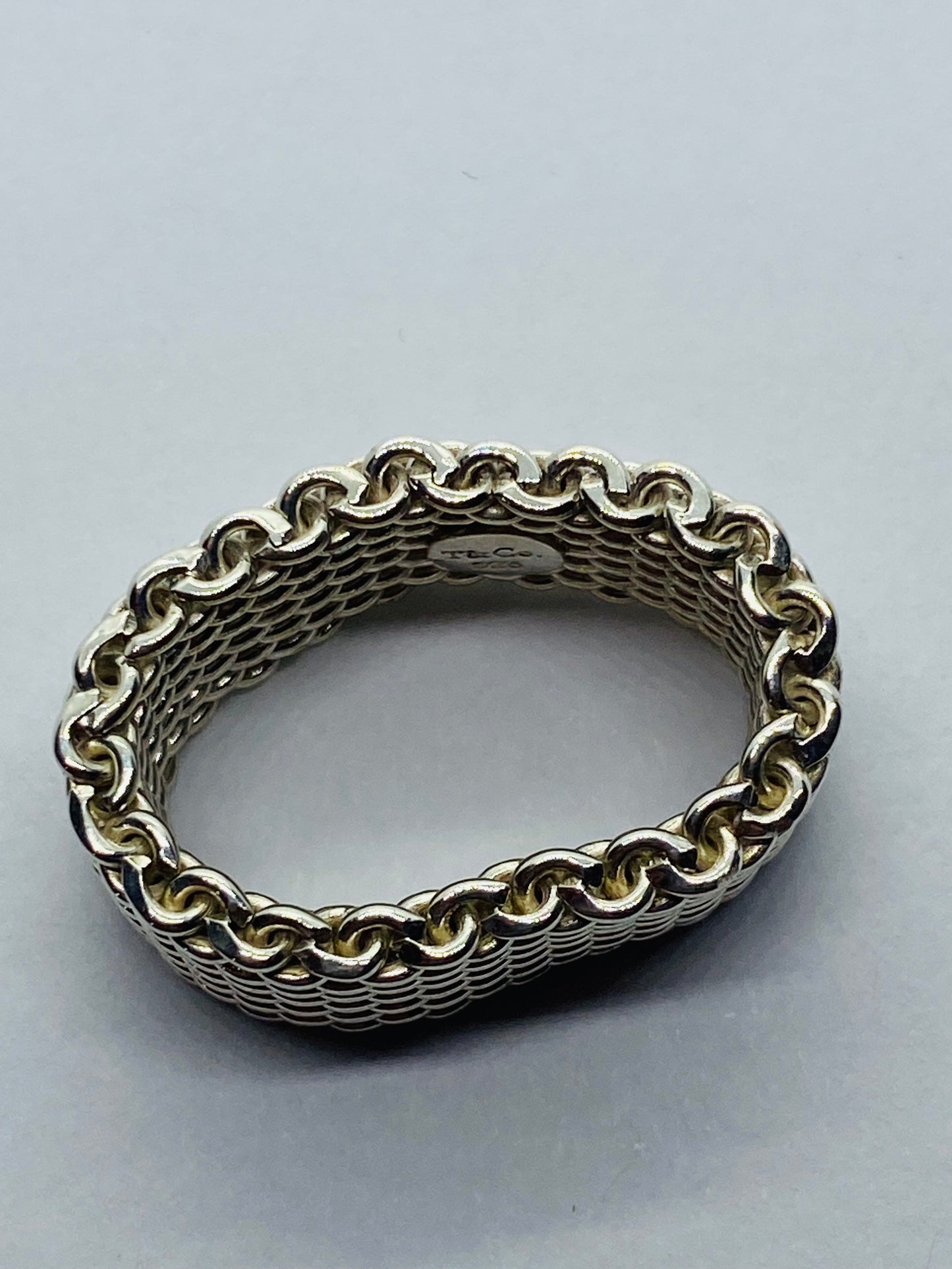 Tiffany & Co Somerset Mesh Sterling Silver 925 Band Ring Size 6.25