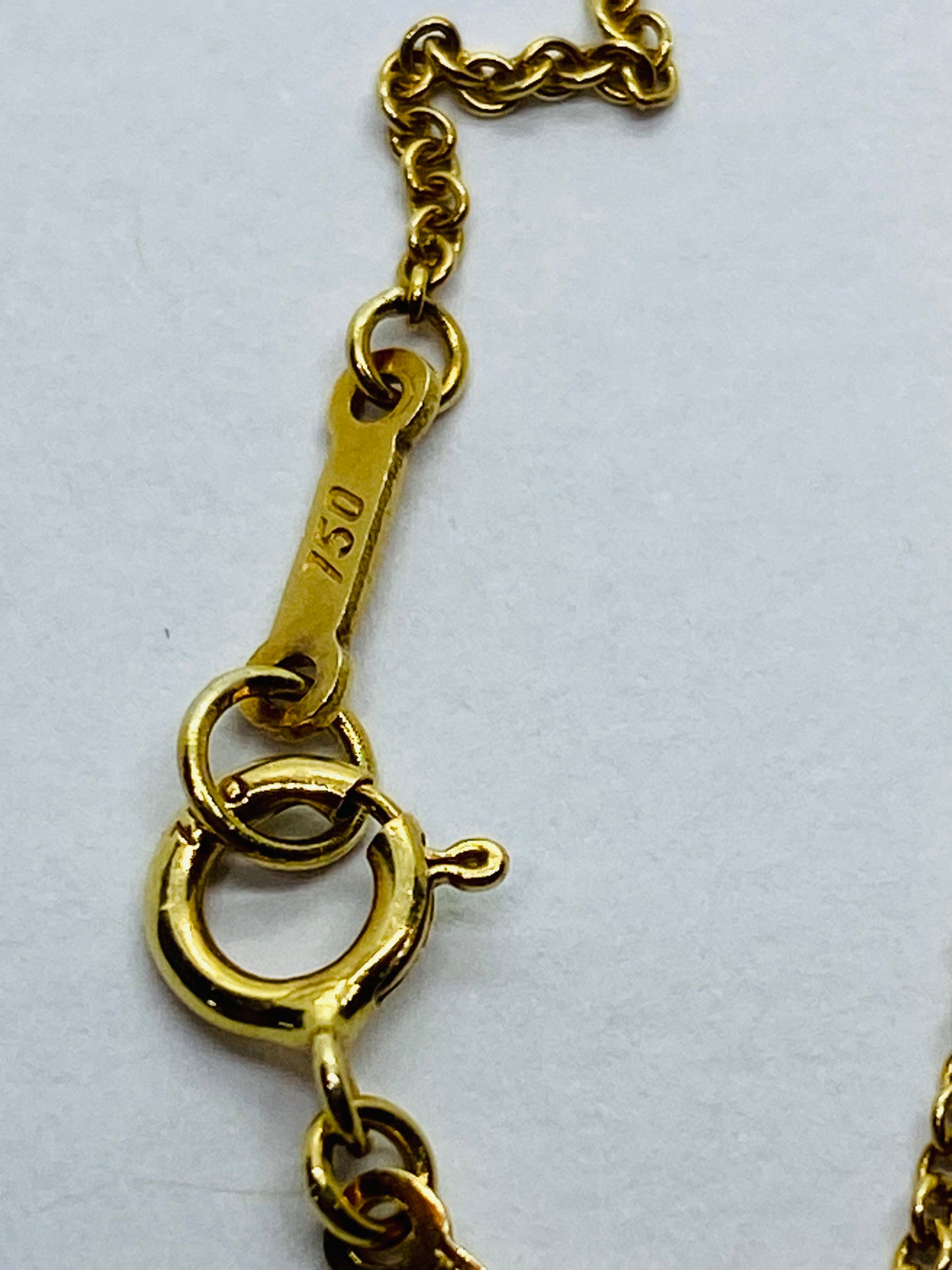 TIFFANY & CO 18K YELLOW GOLD DIAMOND KEY PENDANT WITH NECKLACE 18.5” LONG