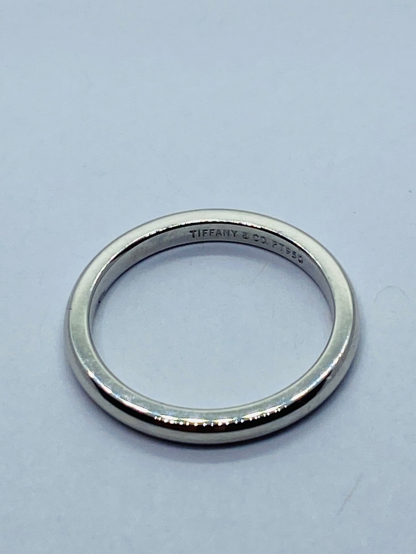 Tiffany & Co Solid Platinum 2mm Plain Size 4 Classic Domed Wedding Band Ring