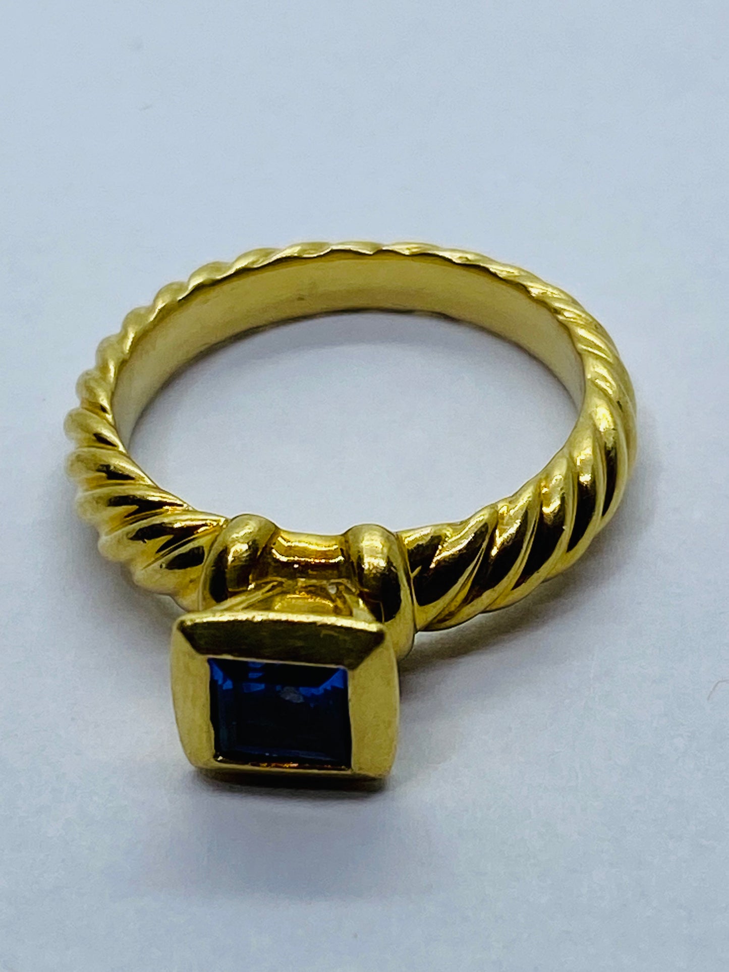 David Yurman 18K Yellow Gold Amethyst Cable Ring Size - 6