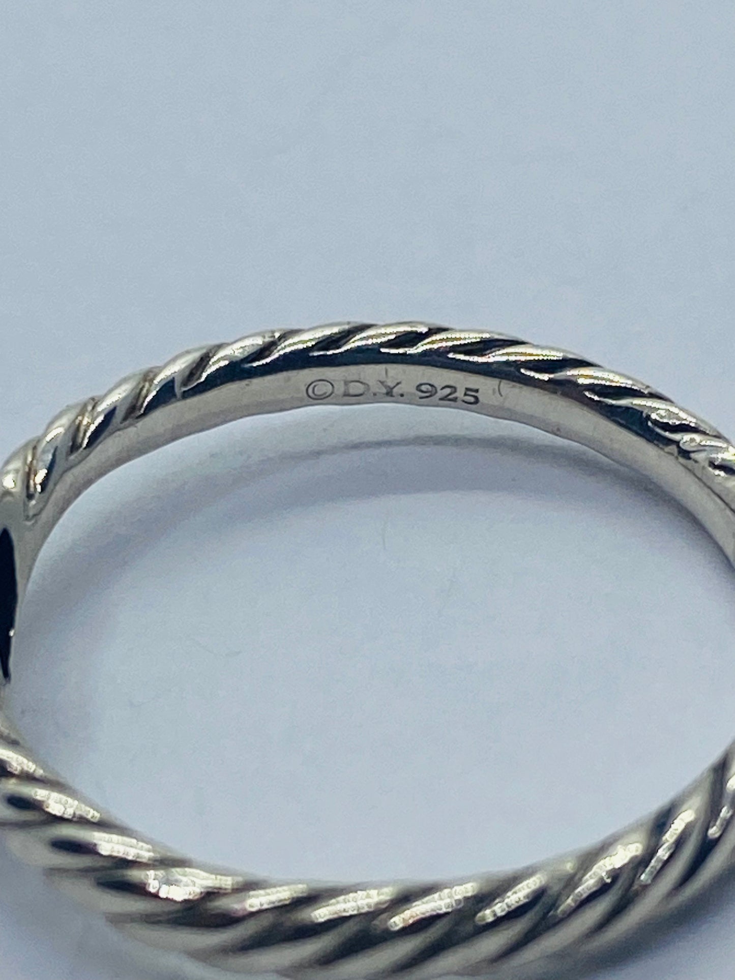 David Yurman Sterling Silver Classic Cable Heart Diamond Ring Size 7.25