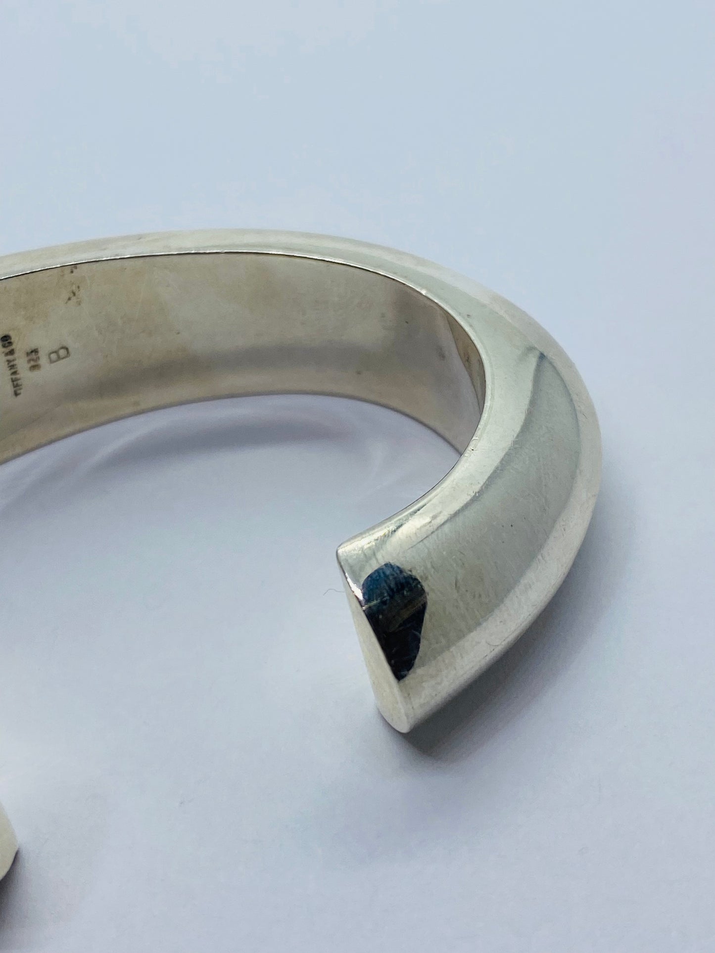 RARE Tiffany & Co. Rare Asymmetrical 925 Sterling Domed Cuff Bracelet