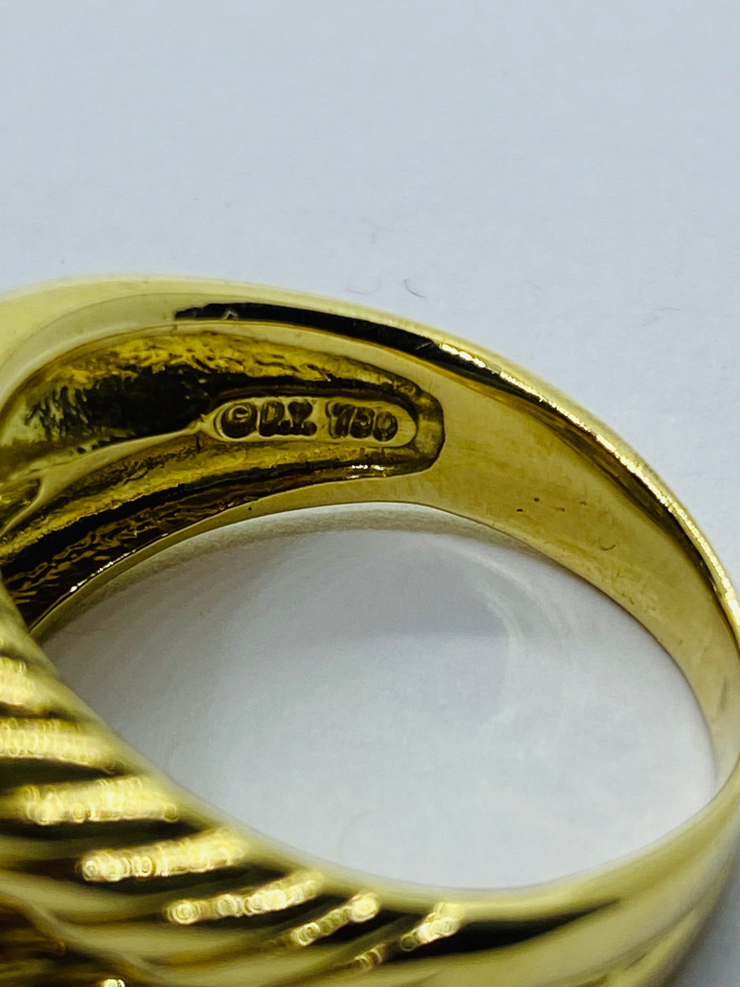 Rare David Yurman Labyrinth Solid 18K Yellow Gold Ring Size 8.75 SOLID 18k 750