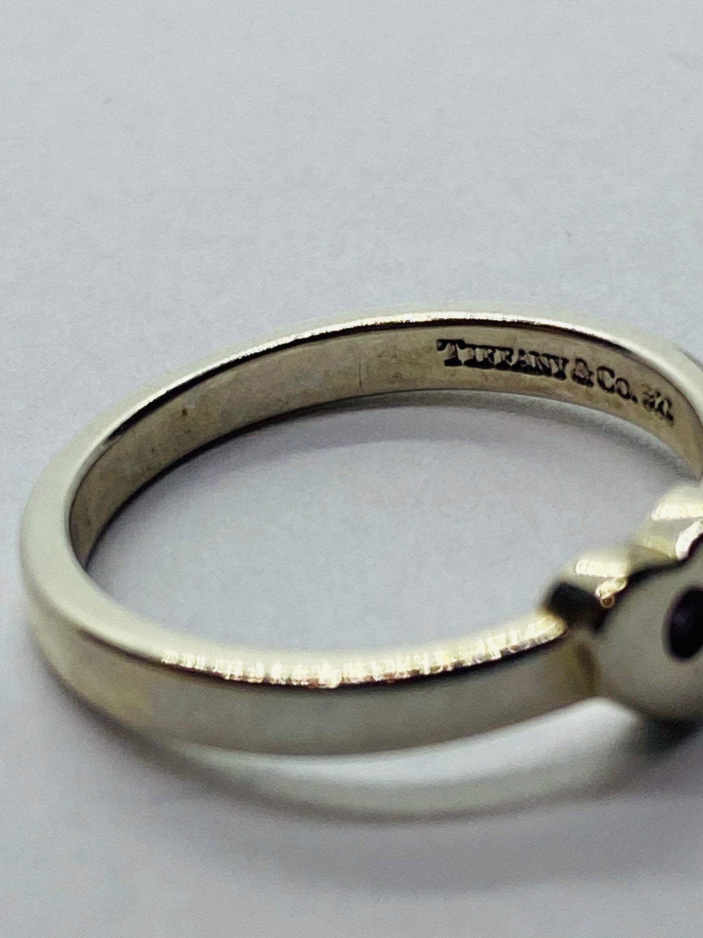 Tiffany & Co Silver Picasso Pink Sapphire Heart Ring Size 4.5 With Box