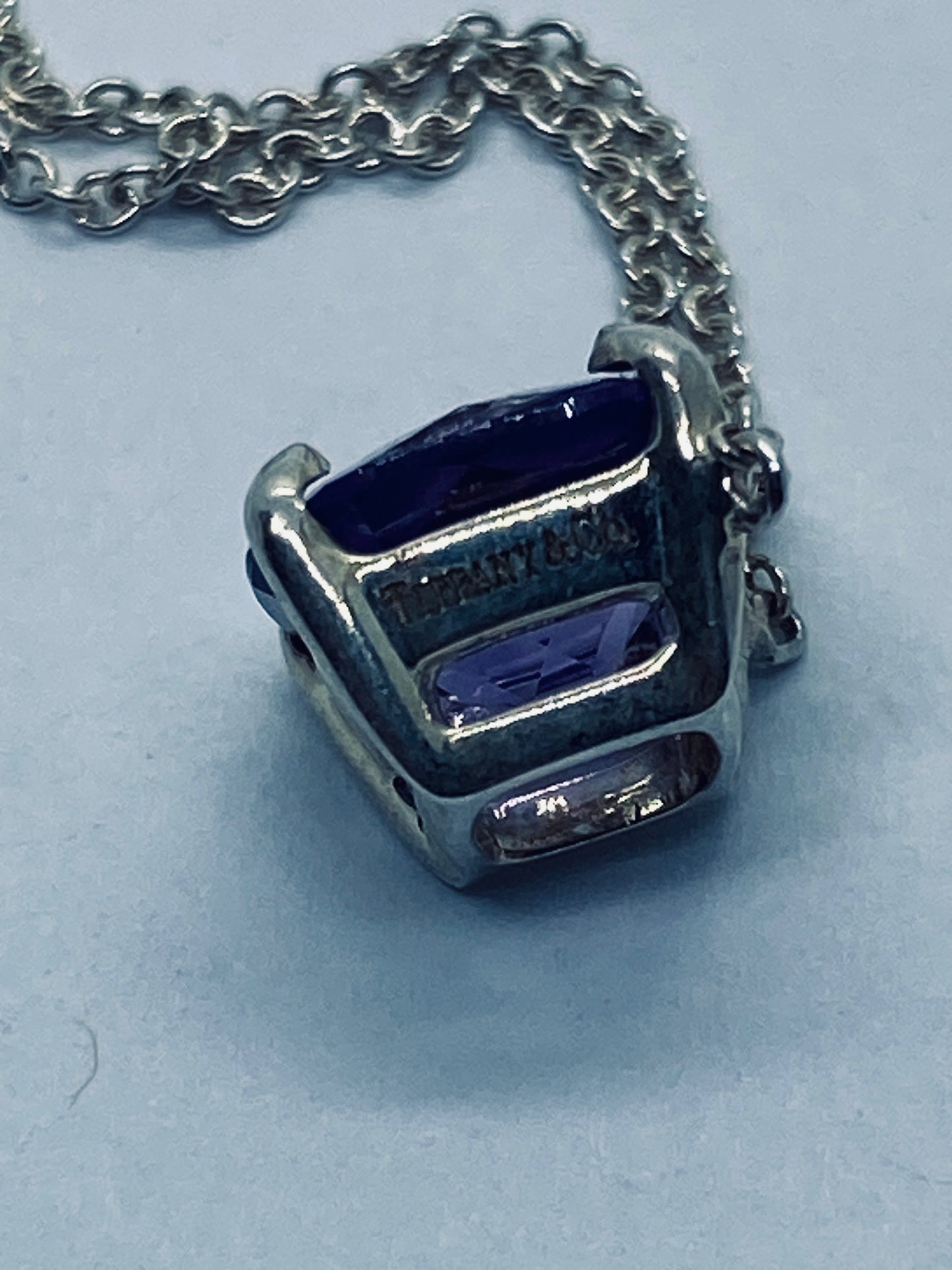 TIFFANY & Co Sparklers Amethyst Gemstone Necklace 16” pouch