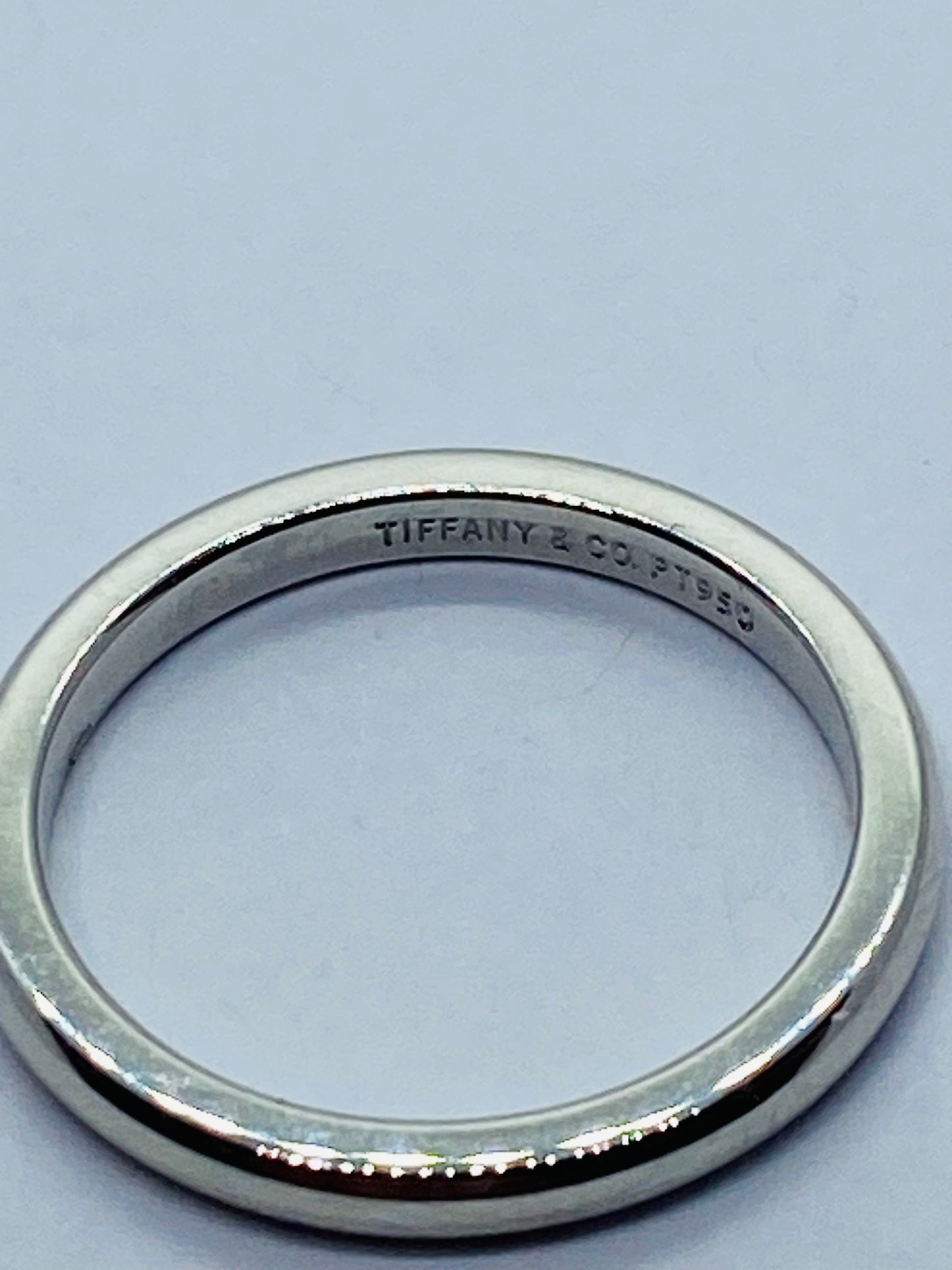 Tiffany & Co Solid Platinum 2mm Plain Size 4 Classic Domed Wedding Band Ring
