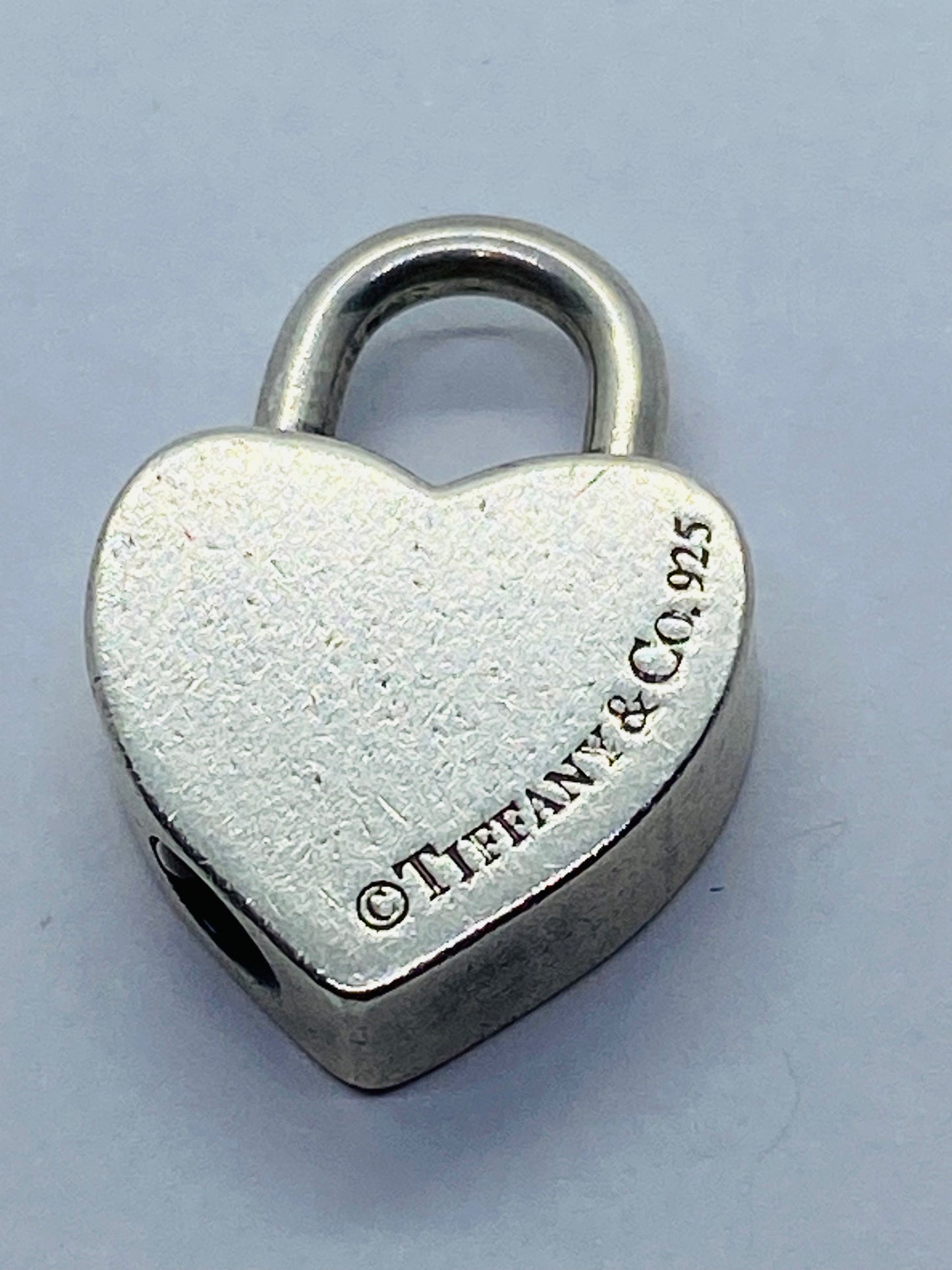 Tiffany & Co Silver I LOVE YOU Heart Padlock Charm Pendant Love Script