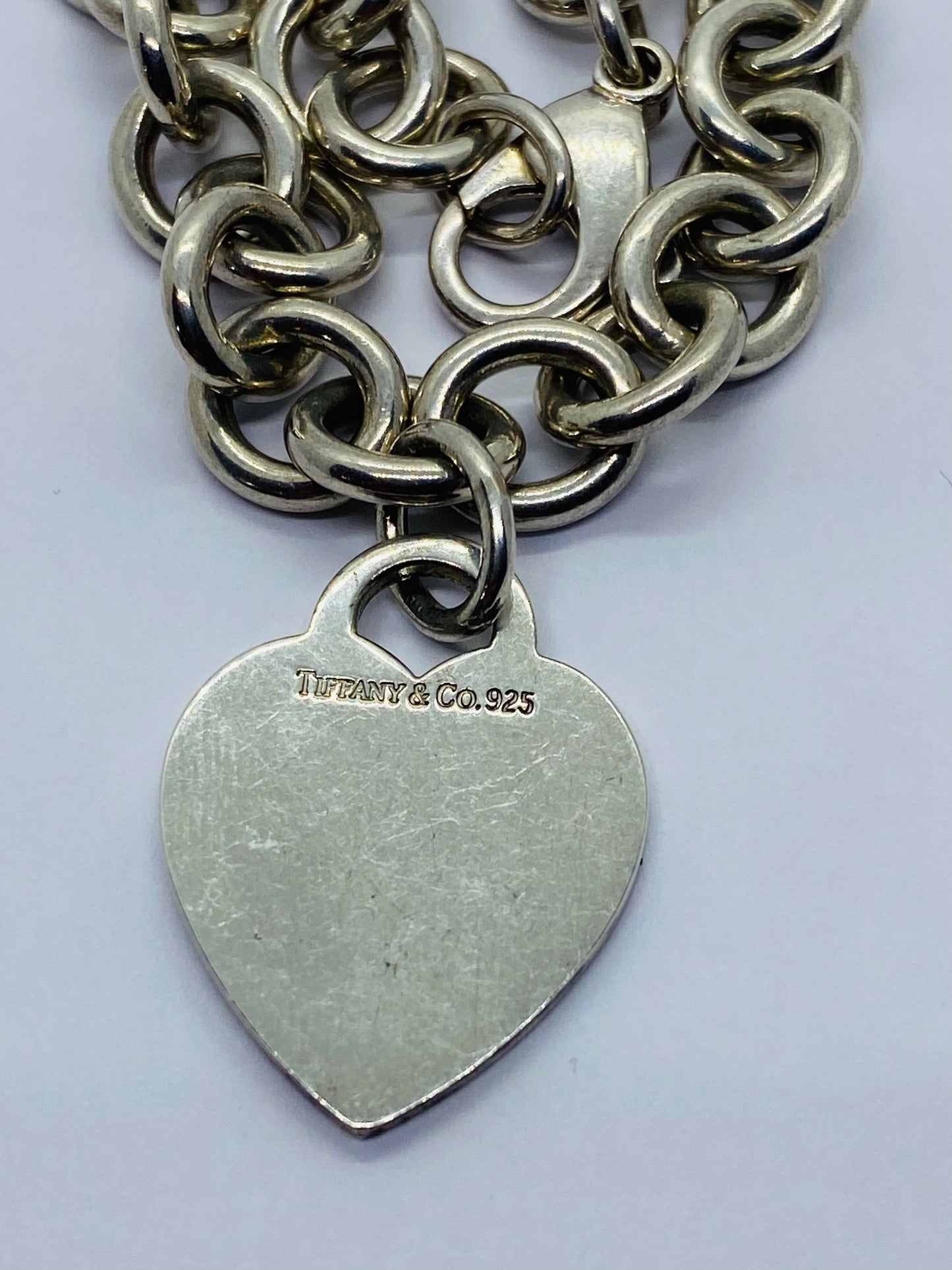 Tiffany & Co Sterling Silver Engravable Blank Heart Tag Necklace Original Box