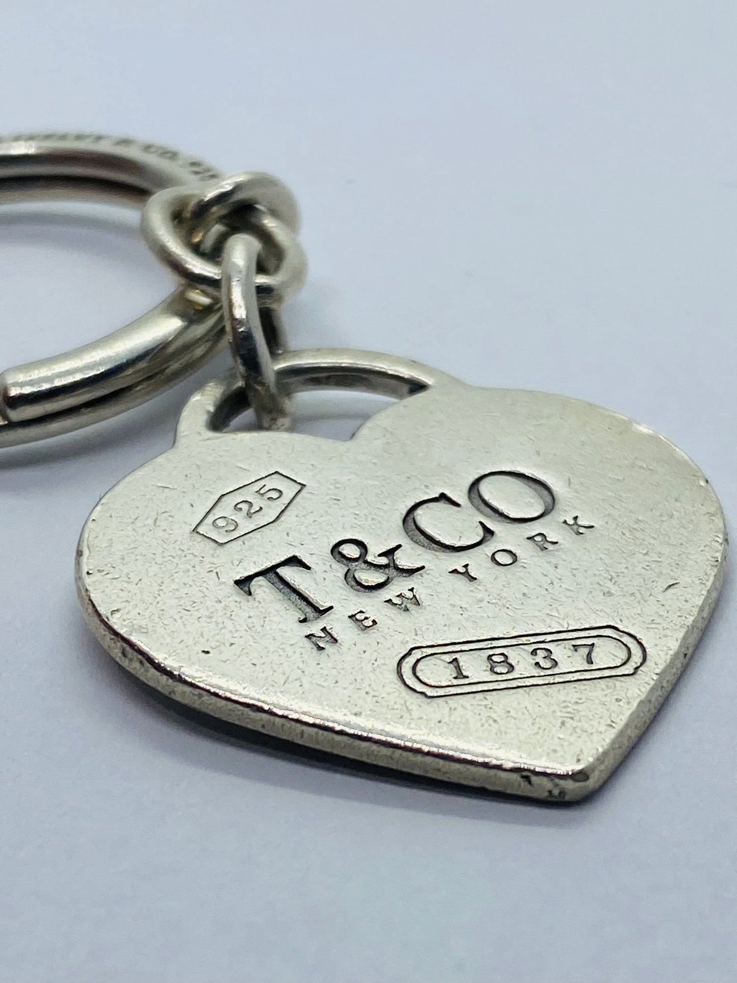 Rare Tiffany & Co Vintage Sterling Silver T & Co New York Heart 1837 Key Chain