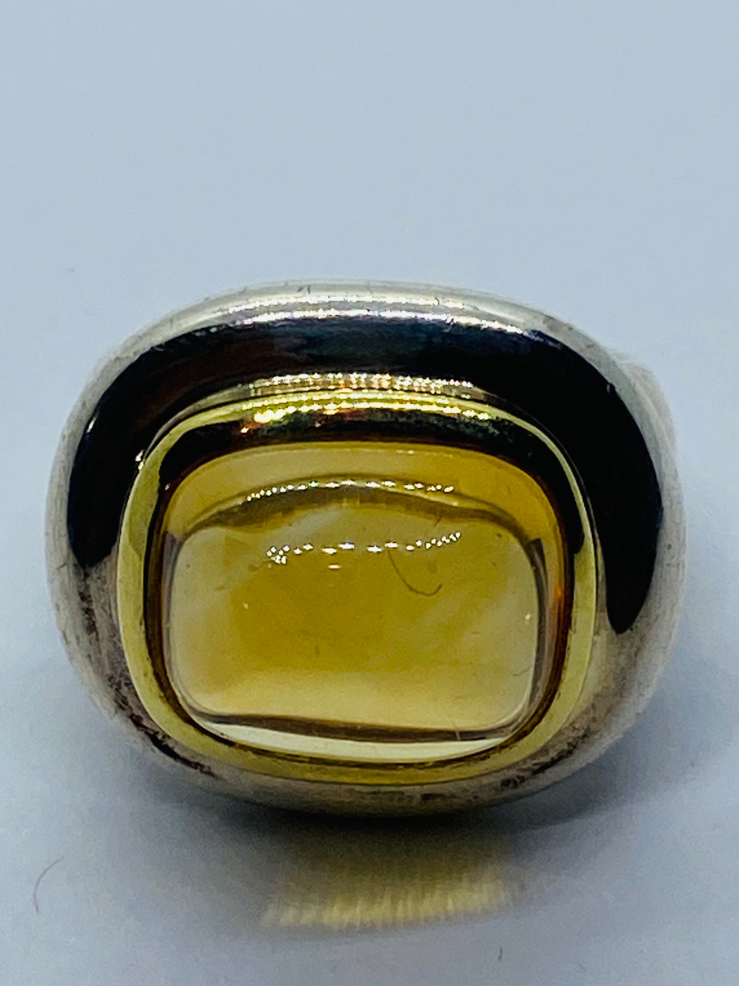 Tiffany & Co Sugar Loaf PALOMA PICASSO Sterling Silver 18k 750 Gold Citrine Ring