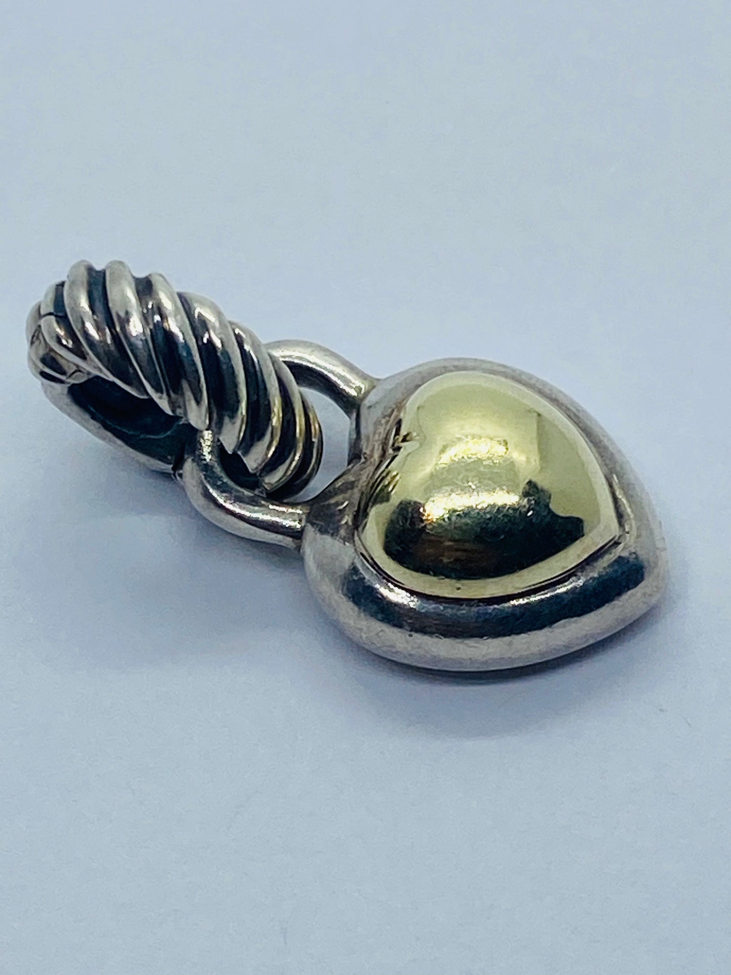 DAVID YURMAN 14K Gold & Sterling Silver Puffed Heart Pendant Enhancer
