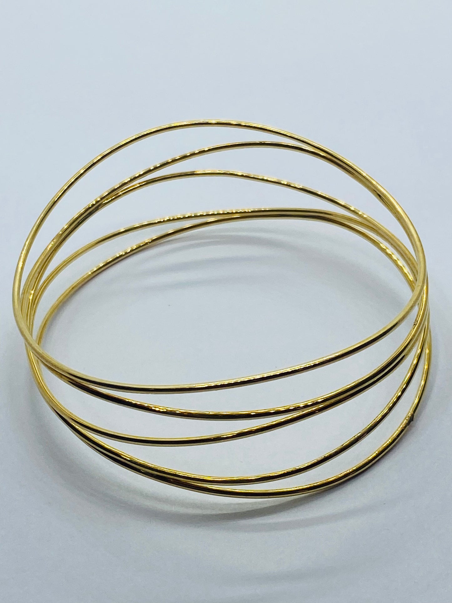 Tiffany & Co 18K Elsa Peretti Wave 5 Row Bangle Bracelet 18.8 Grams