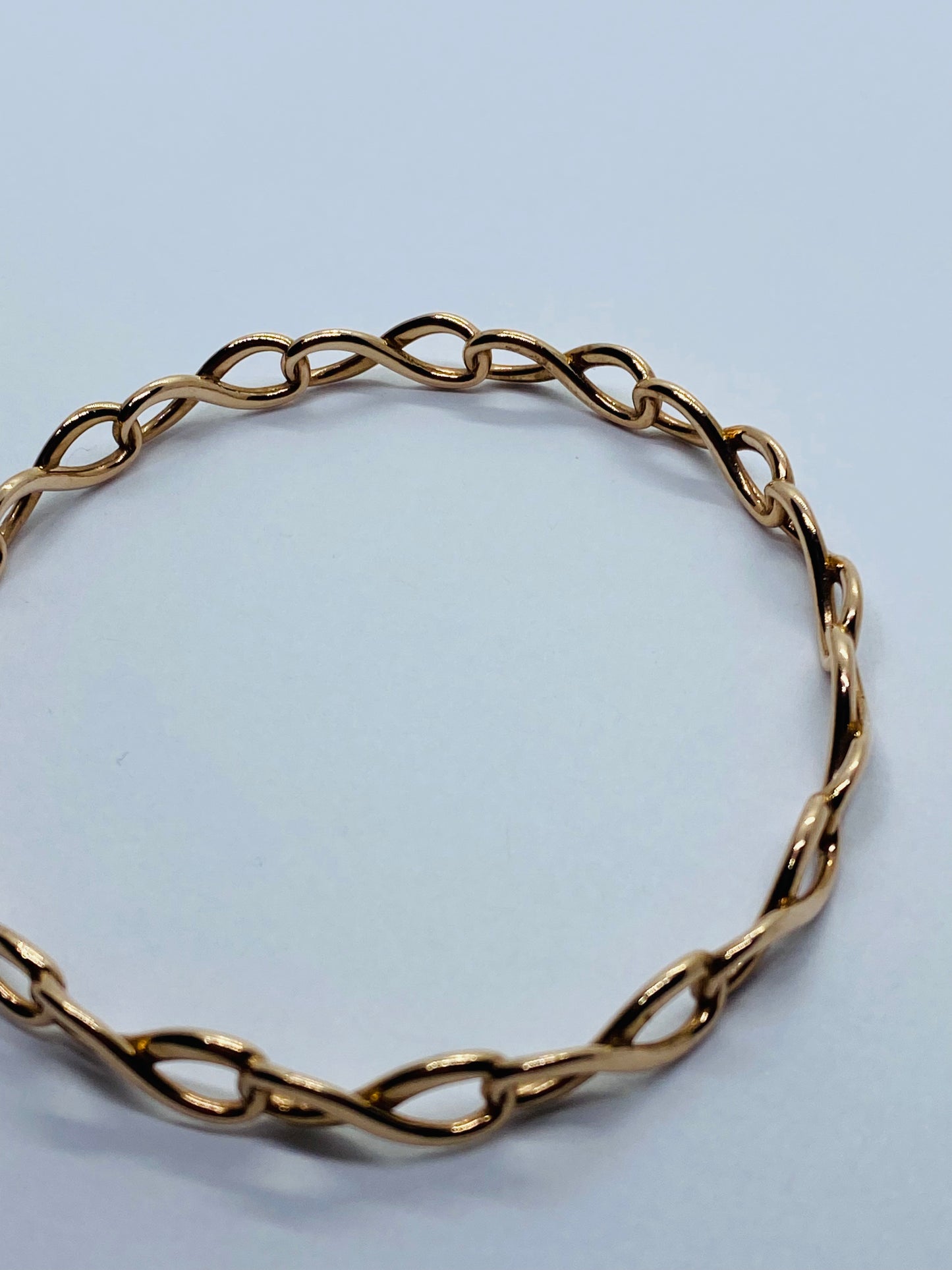 Rare Tiffany & Co Infinity Rubedo Bangle 8" Bracelet w Box/ Pouch 6.5mm Wide