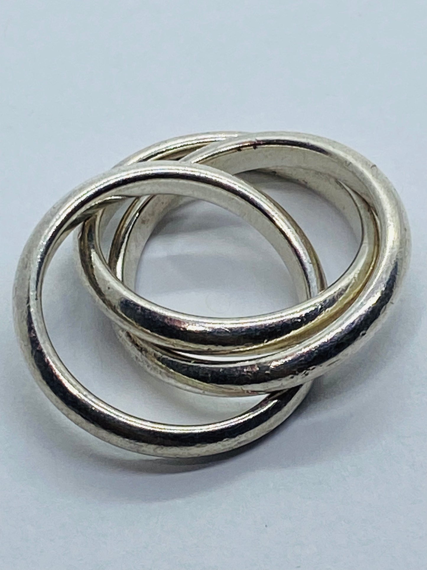 Tiffany & Co. 925 Sterling Silver Triple Rolling 3 Three Band Stack Ring Size 5