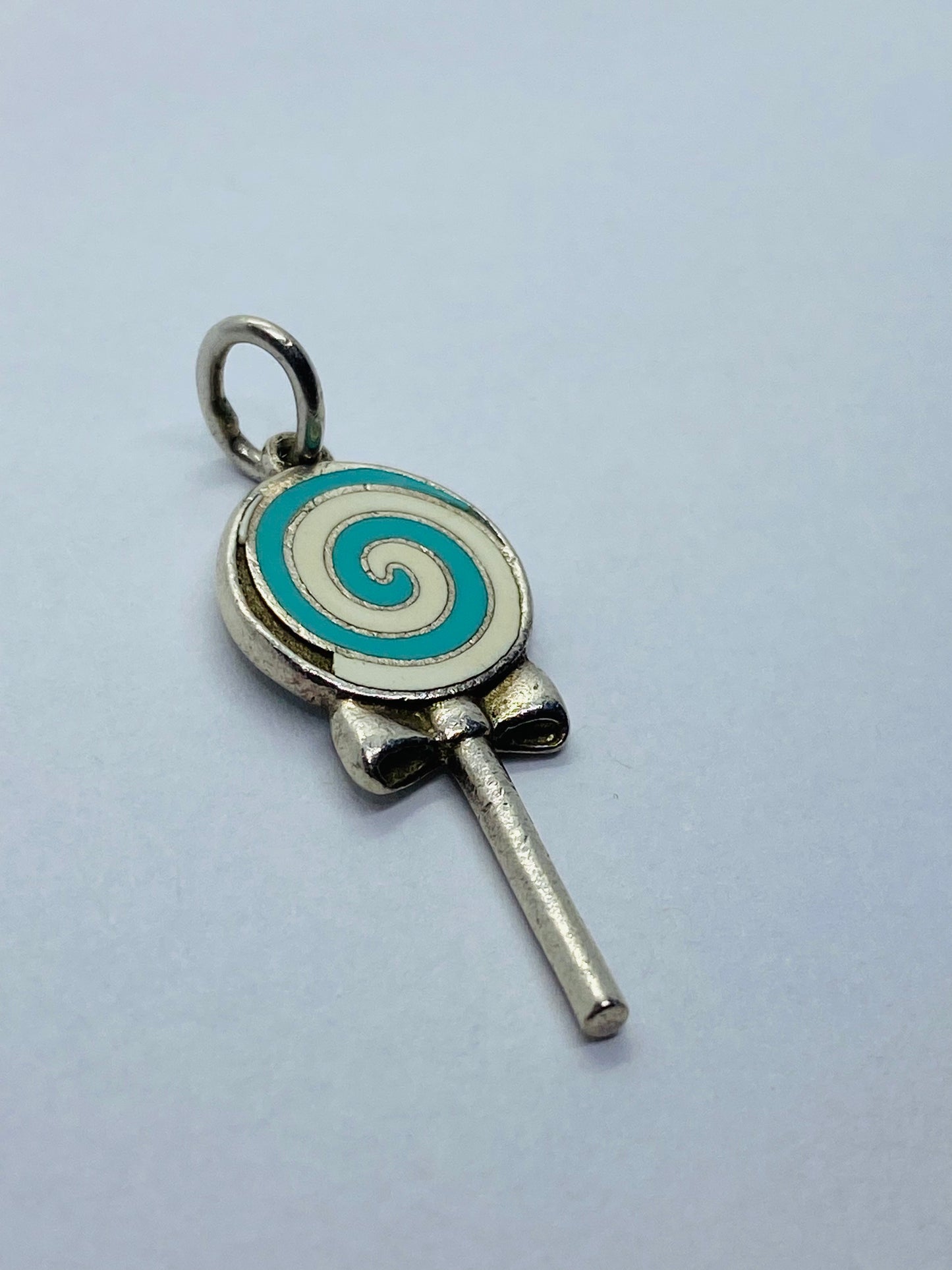Tiffany and Co. Blue Enamel Lollipop Charm Great Condition
