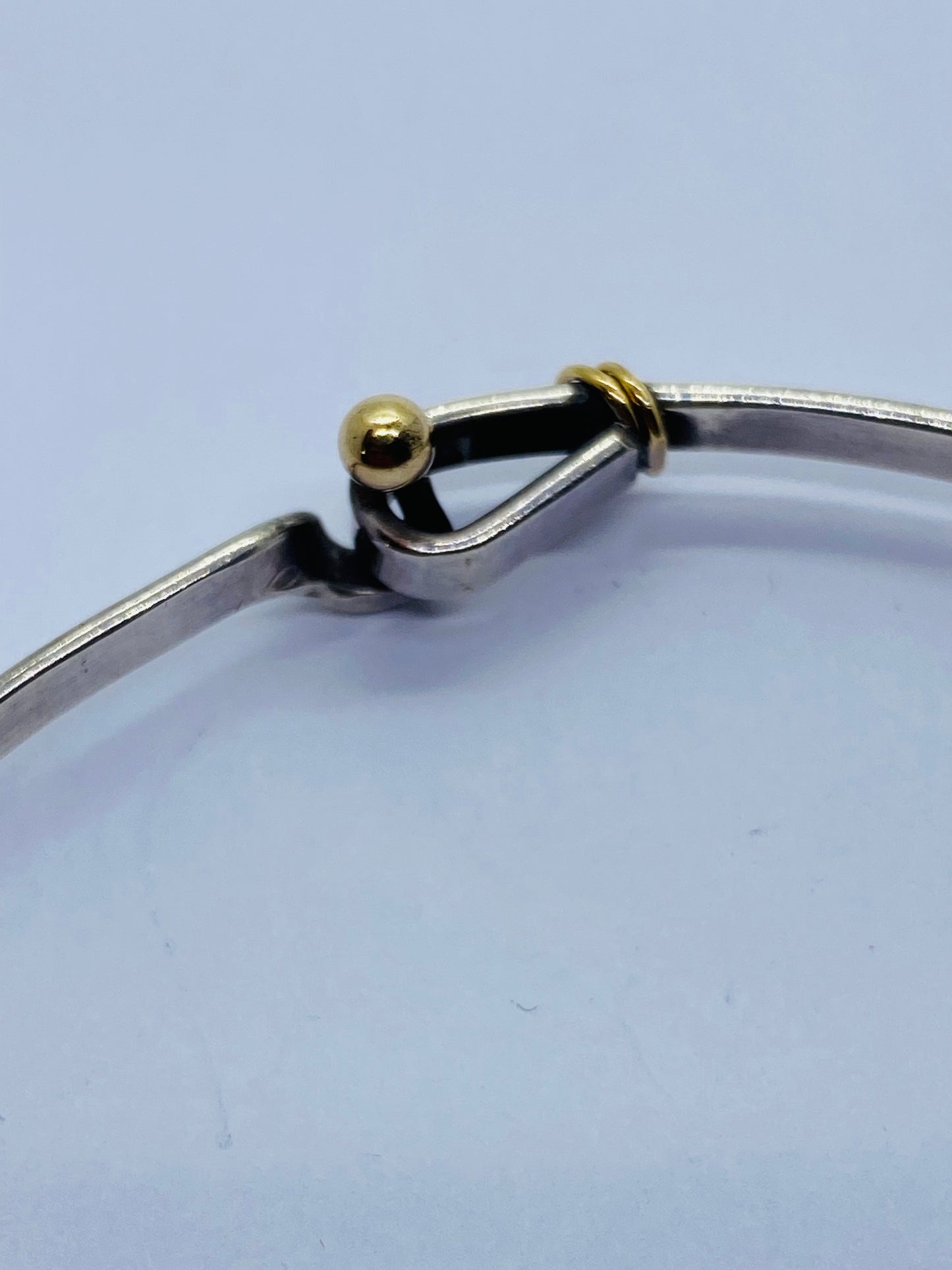 RARE XXL Tiffany & Co. Vintage 925/18k Hook Bangle Bracelet 9.5” 3.1” Diameter