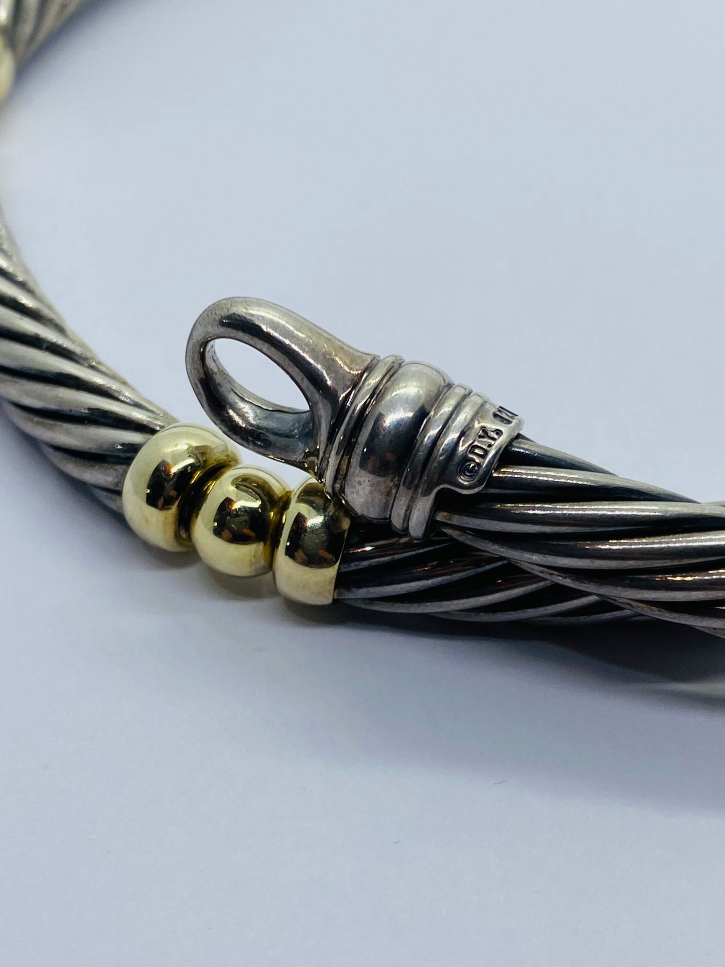 DAVID YURMAN 14K GOLD & SILVER 6 STATION CABLE NECKLACE 16.5” 50 GRAMS 5MM CABLE