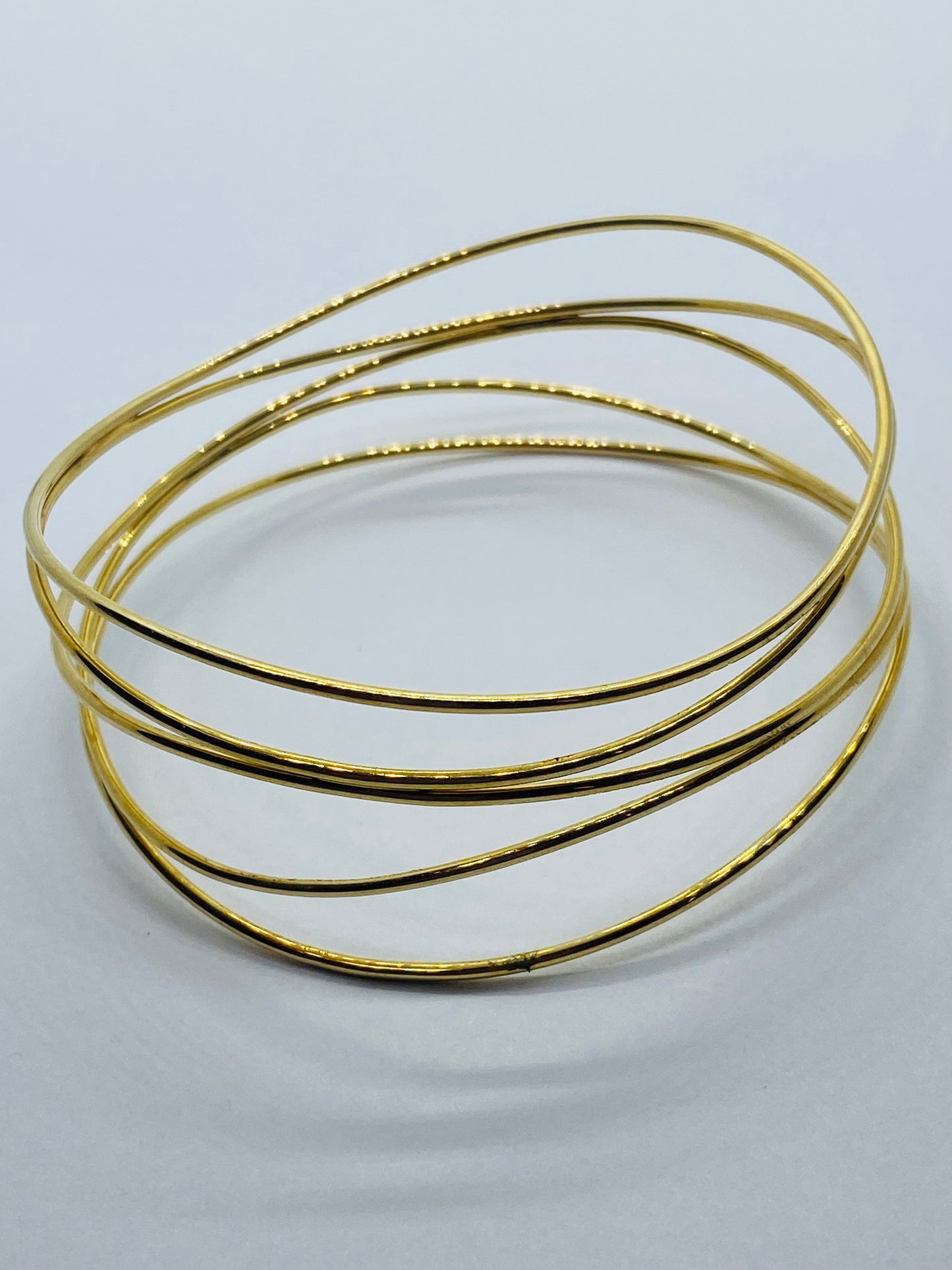 Tiffany & Co 18K Elsa Peretti Wave 5 Row Bangle Bracelet 18.8 Grams
