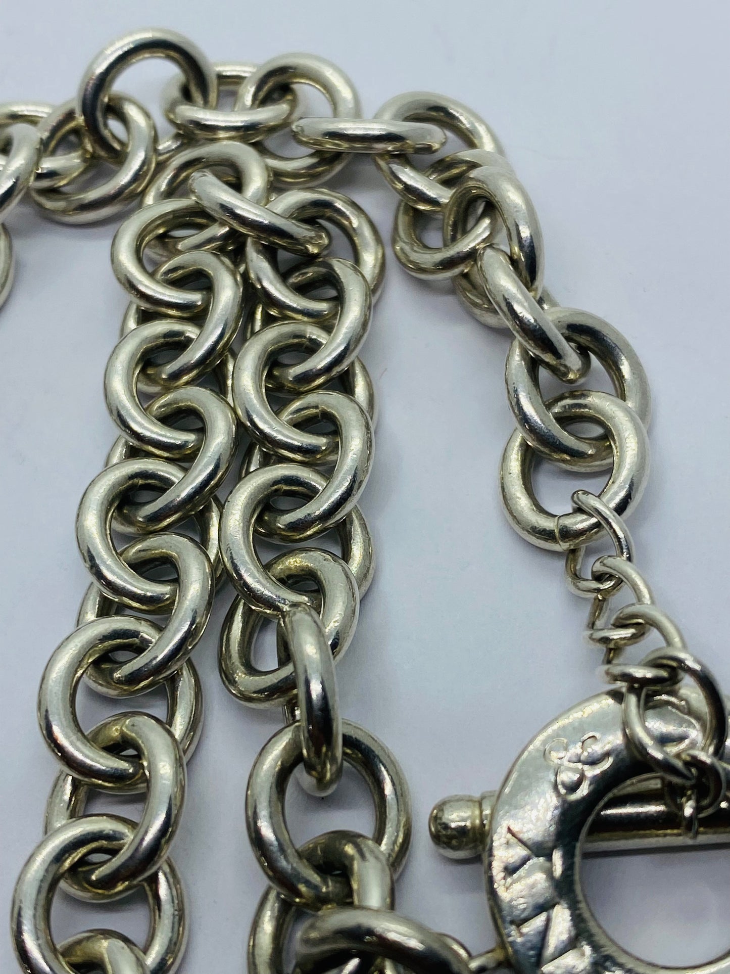 Tiffany & Co Sterling Silver Toggle Heart Tag Blank Heart Necklace 16” 74.8