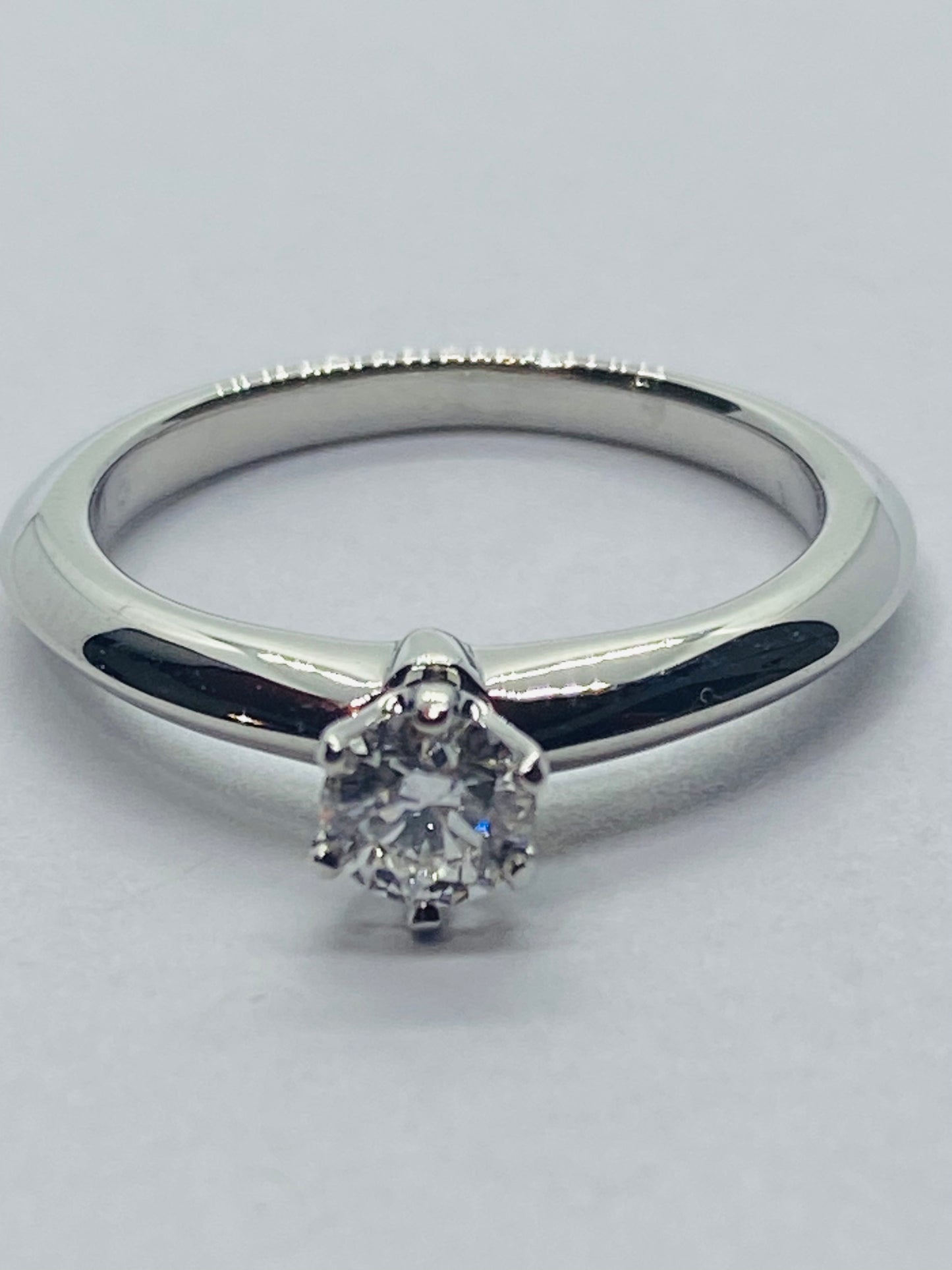 Tiffany & Co. 0.23 CT Diamond Platinum Solitaire Engagement Ring BOX! READ SIZED