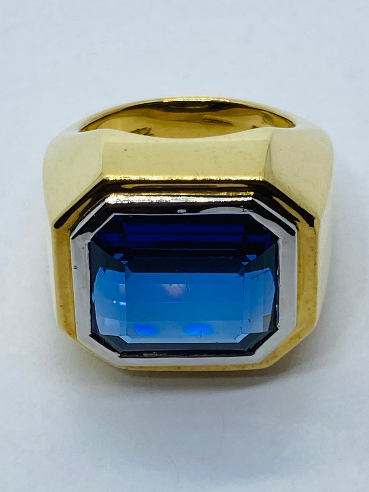 Tiffany & Co Paloma Picasso 18K Two Tone Gold Zoisite Tanzanite Octagonal GIA