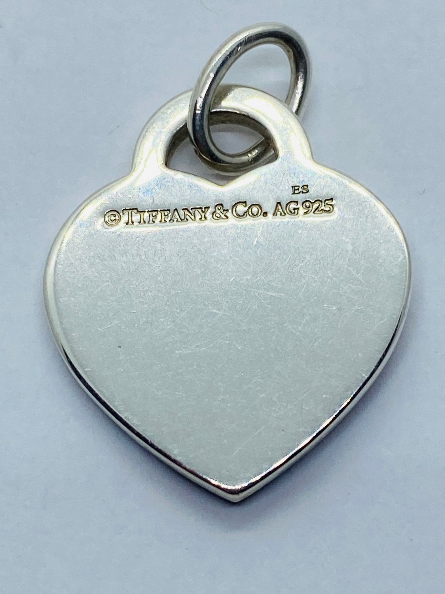 Tiffany & Co. 925 Silver MEDIUM Black Splash RTT Heart Pendant Charm