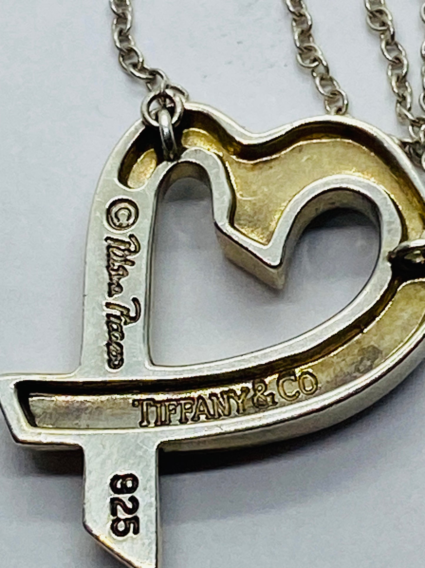 Tiffany & Co Silver 925 Picasso Large Loving Heart Pendant 18.25 Inch Necklace