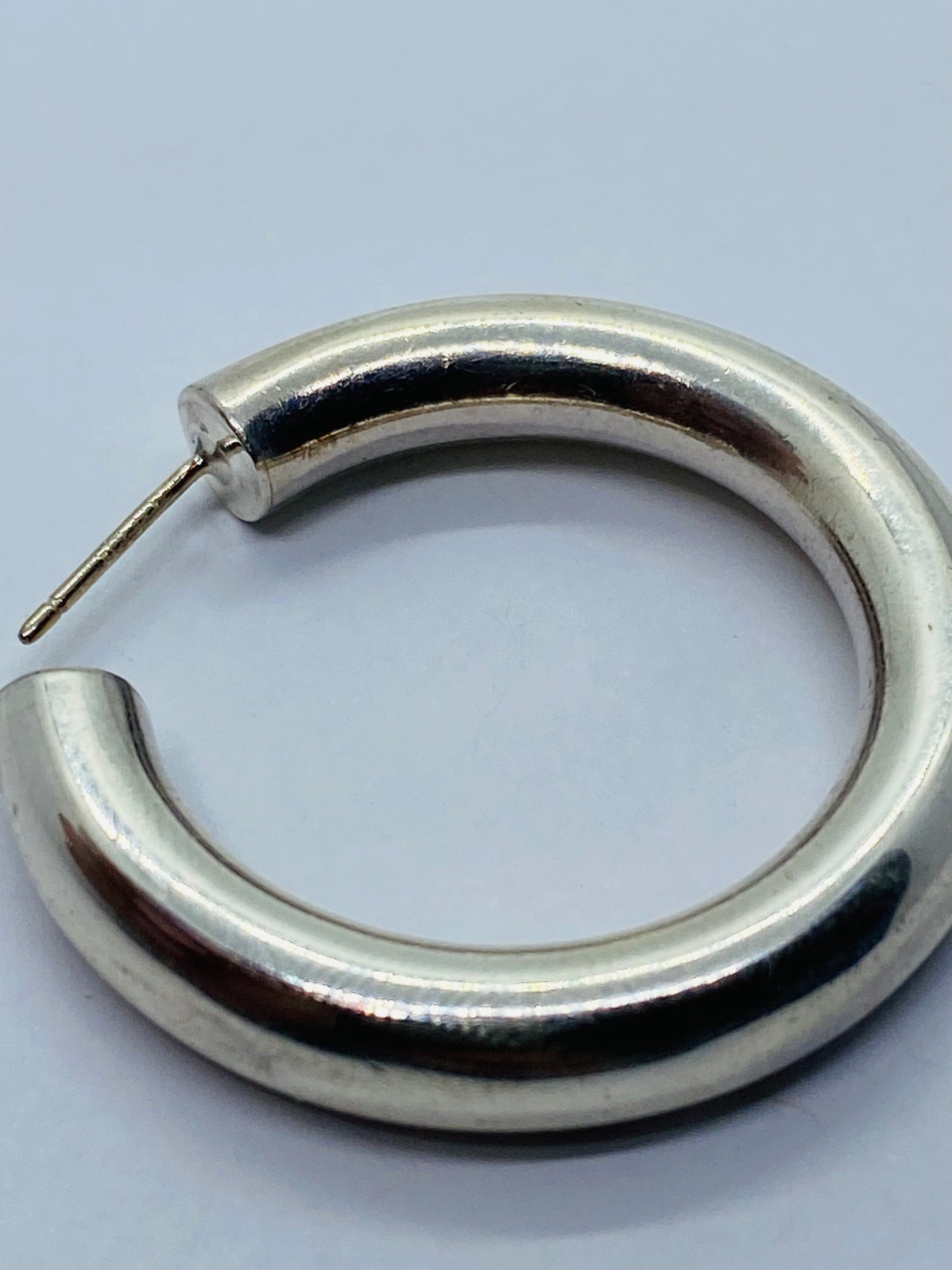 Tiffany & Co. Sterling Silver Smooth Post Hoop Earring 32MM SINGLE