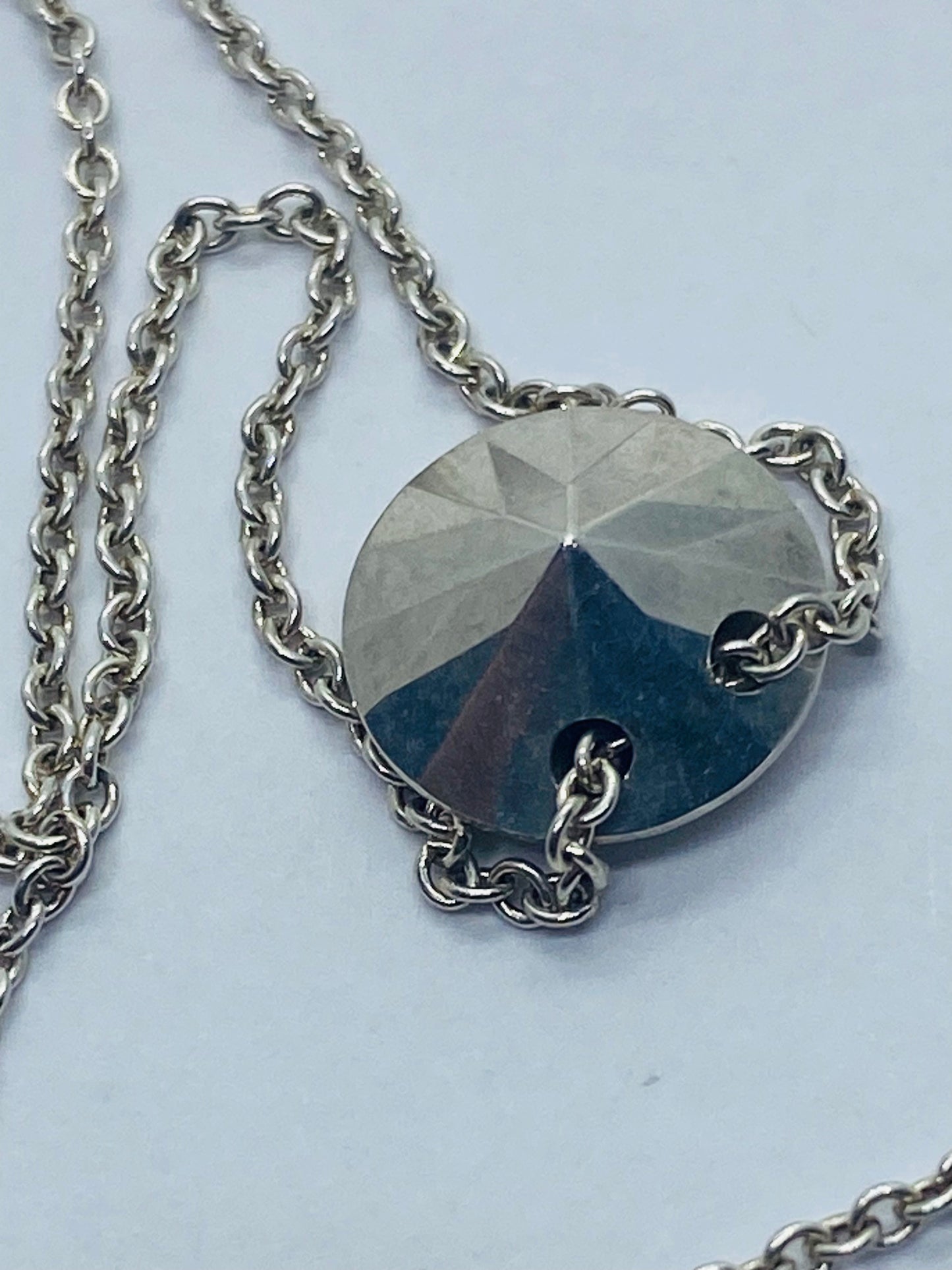 Tiffany & Co Elsa Peretti Sterling Silver Two Carat FACET Necklace 16”