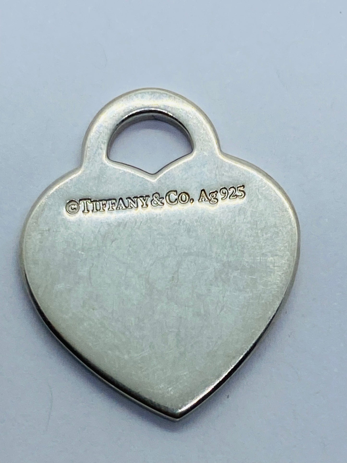 Tiffany & Co. 925 Silver MEDIUM Red Outline RTT Heart Charm Pendant
