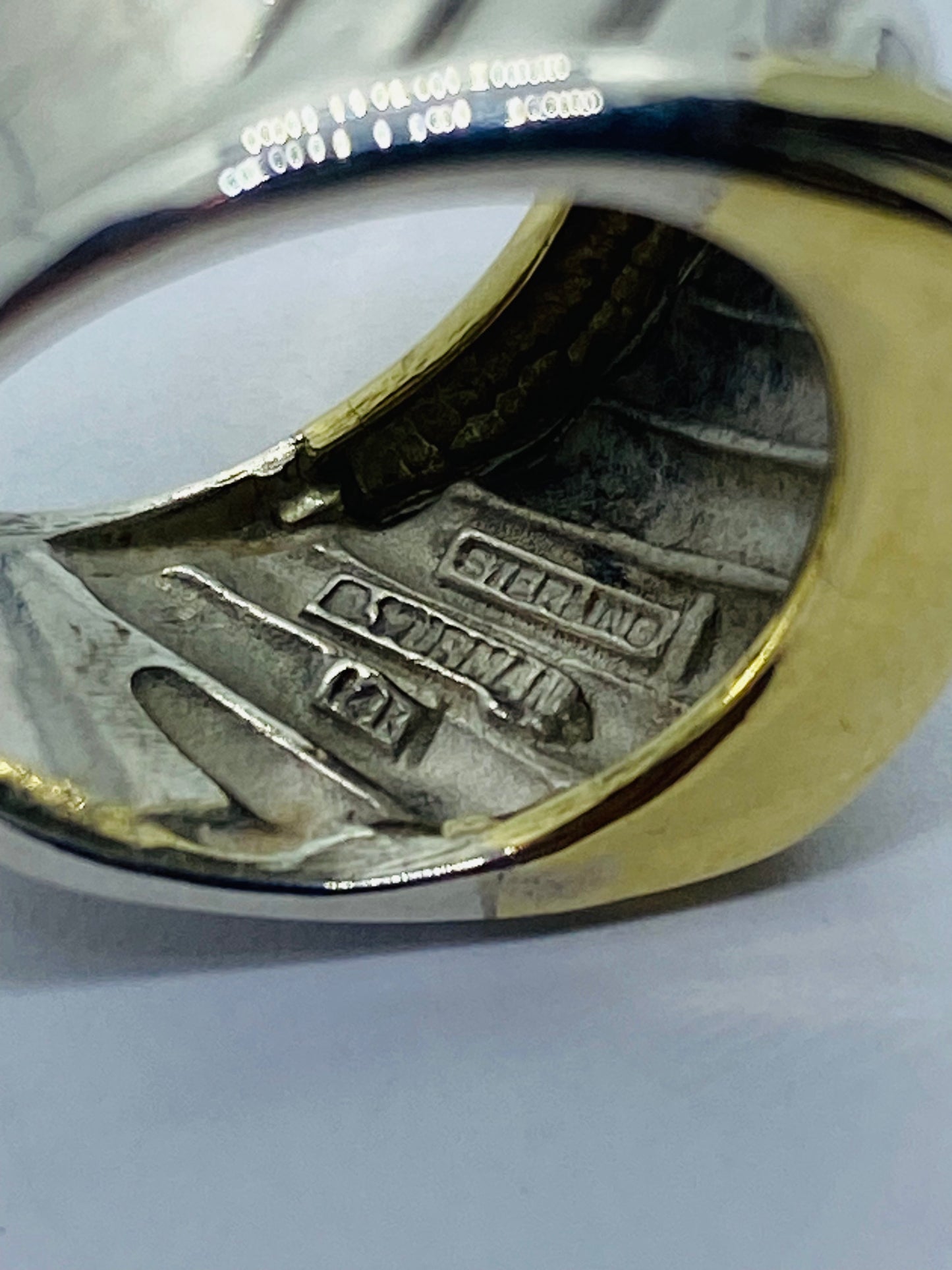 David Yurman Thoroughbred Ring 14K Gold Sterling Silver Cigar Cable Size 5.25