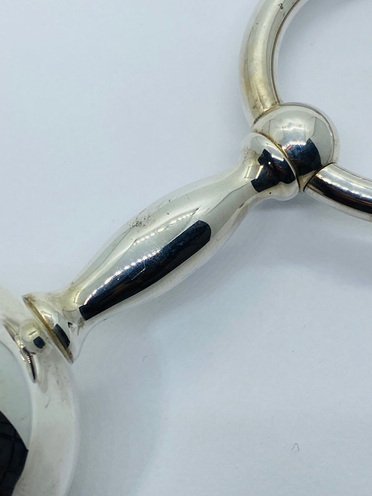 Large TIFFANY & Co Sterling Barbell Rattle Teether 5.5” Inches with Pouch