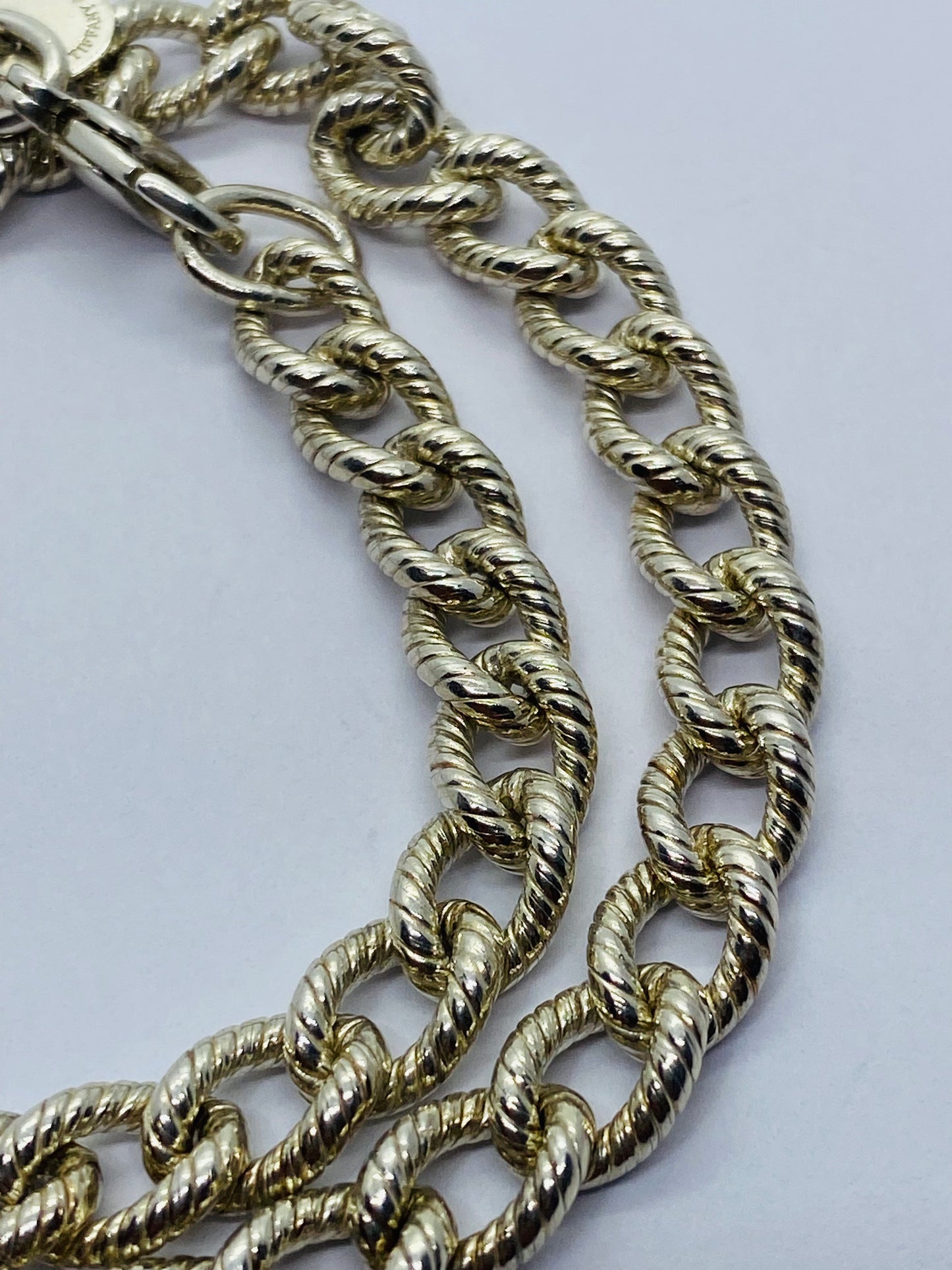 Tiffany & Co. Silver Twisted Cable Link Chain 16.5” Necklace