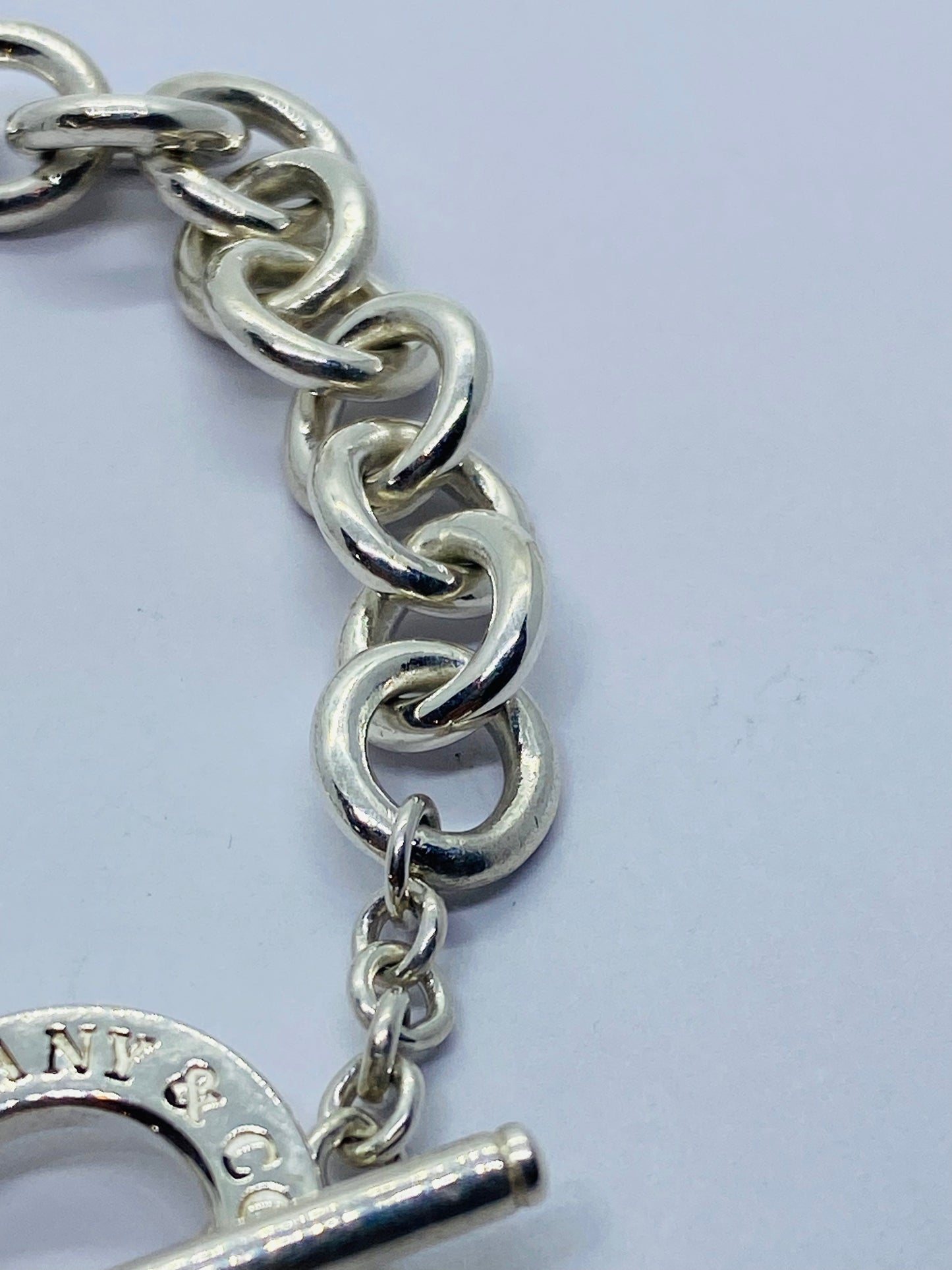 $575 Return To Tiffany & Co 7.5" New Version Toggle Heart Bracelet Silver