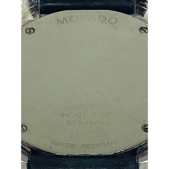 Movado Museum Mirror Face Leather Men's Watch 84 G1 2896