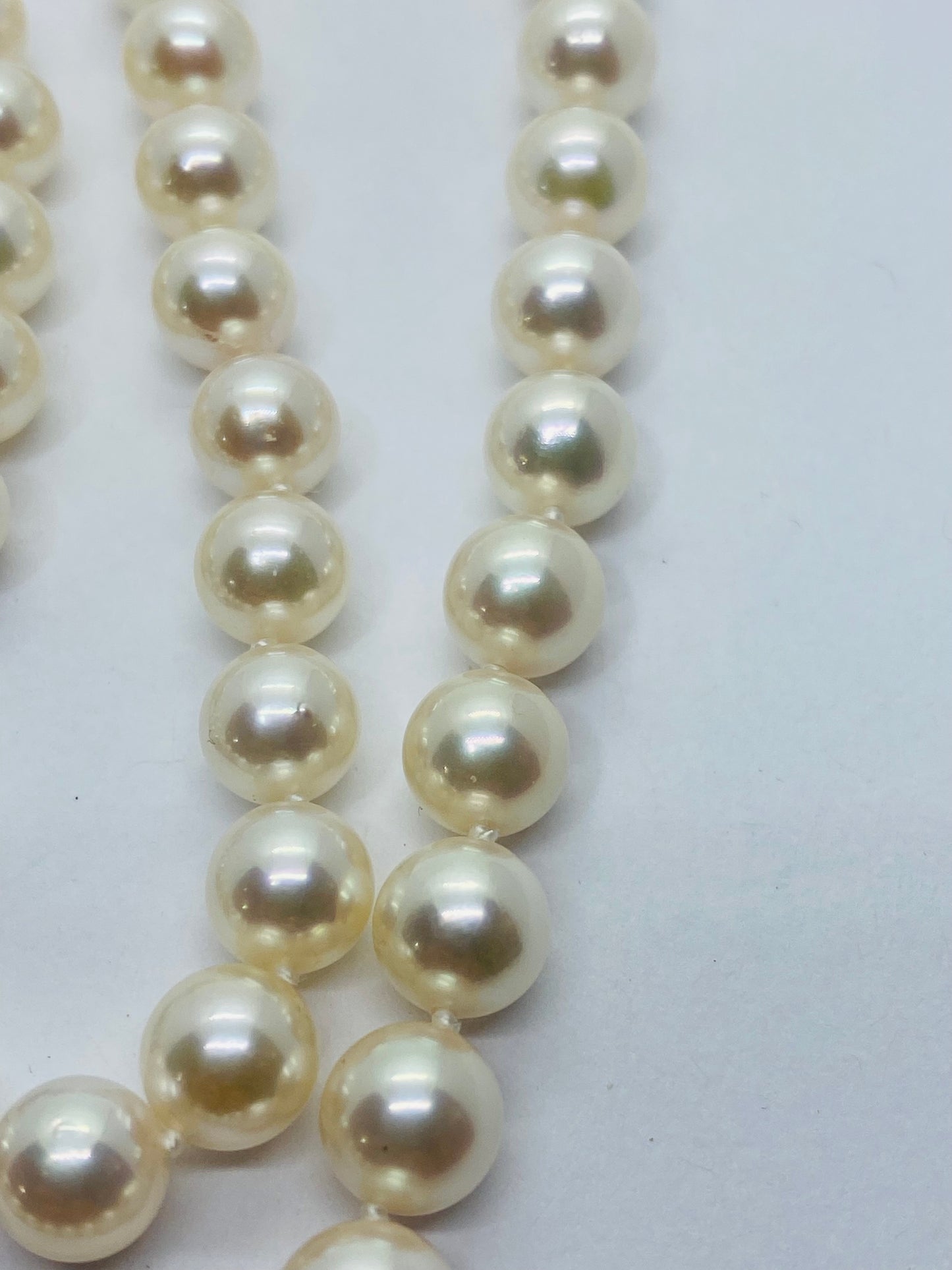 $2750 PEARL NECKLACE TIFFANY & CO STAMP IN WHITE GOLD 18K 17” 7-7.5MM PEARLS