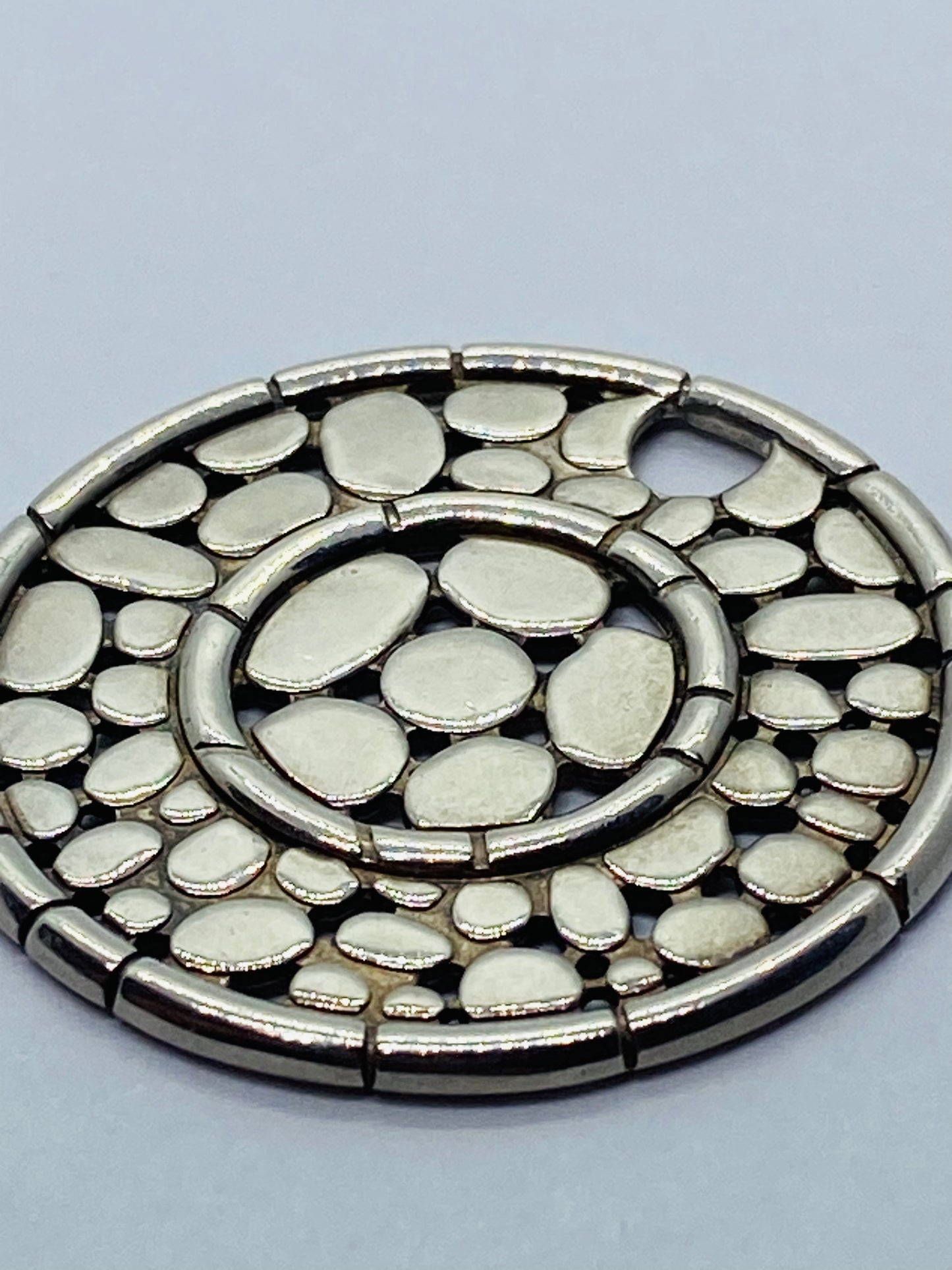 John Hardy Kali Disc Charm Necklace Sterling Silver 28MM No Chain