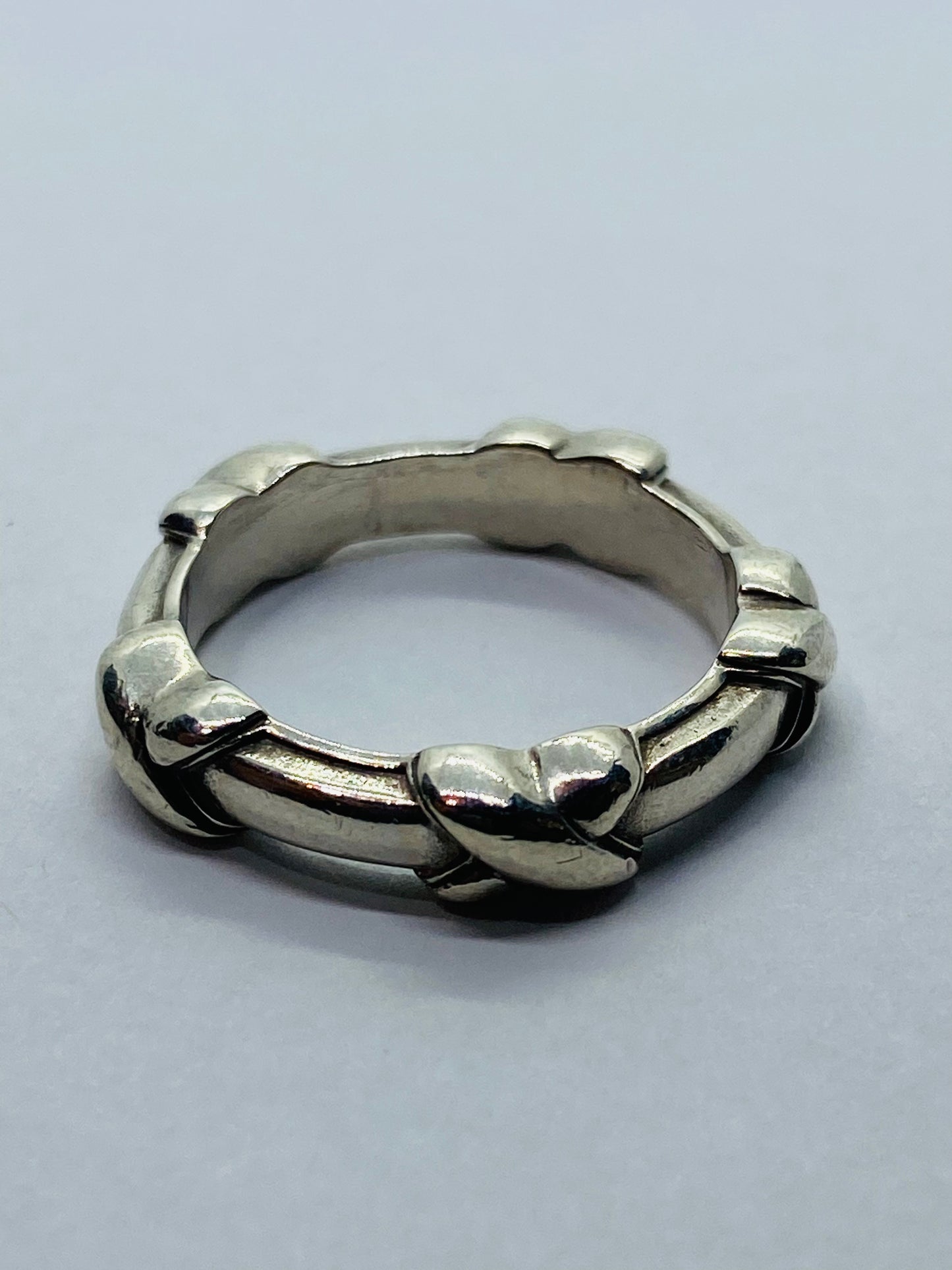 Tiffany & Co. Sterling Silver Signature X Stacking Ring Band Size 6.25 Retired