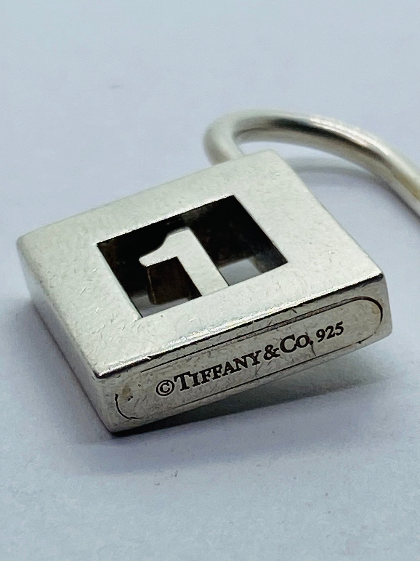 Tiffany & Co Sterling Silver 925 Number One 1 padlock lock charm pendant Numeric