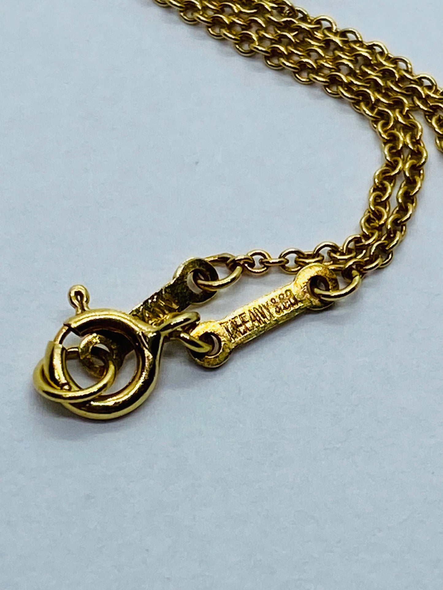 TIFFANY & CO 18K YELLOW GOLD DIAMOND KEY PENDANT WITH NECKLACE 18.5” LONG