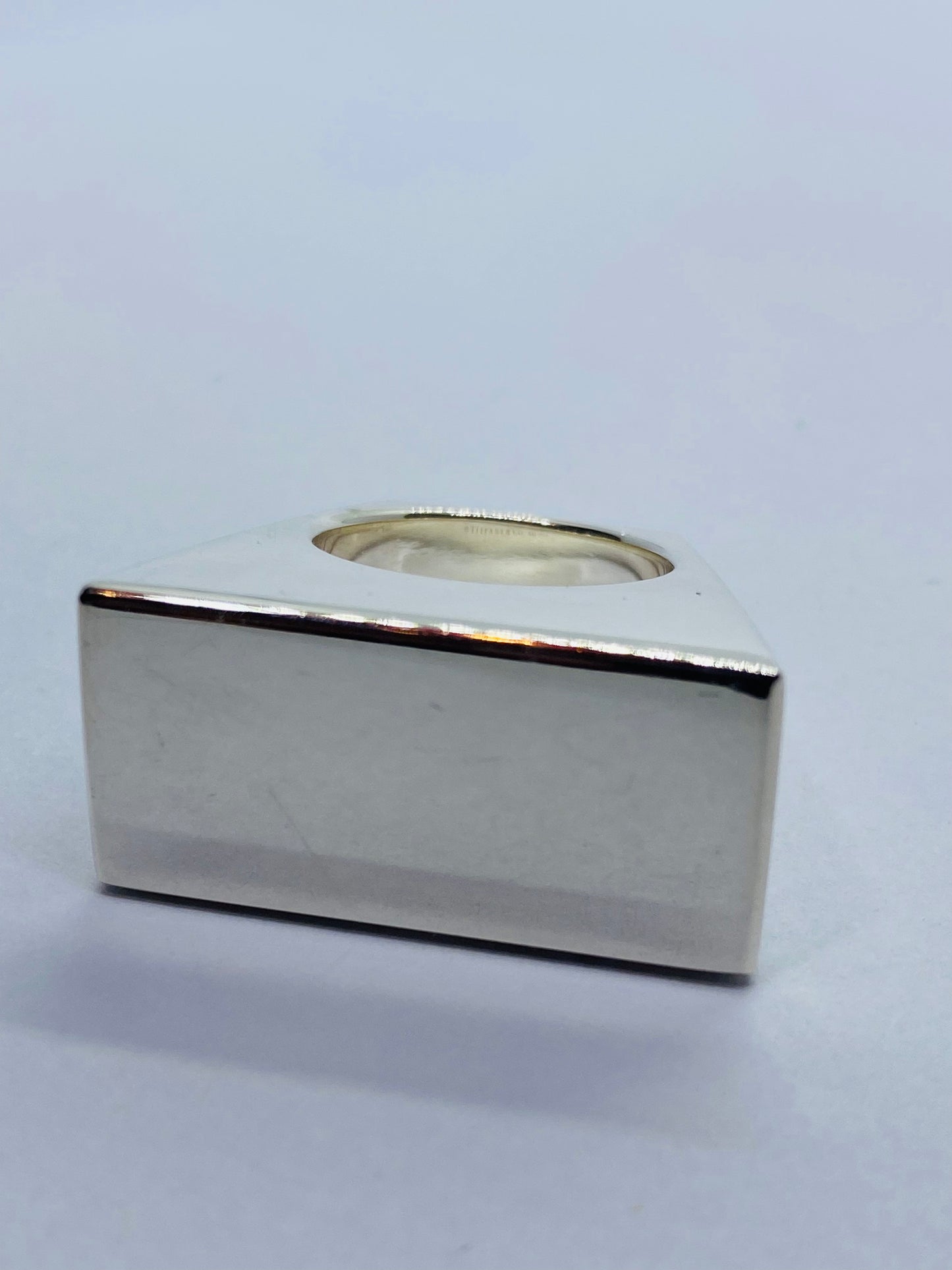 Tiffany & Co Gorgeous OUT OF RETIREMENT BLOCK Sterling Silver 18 Gram Ring 5.5