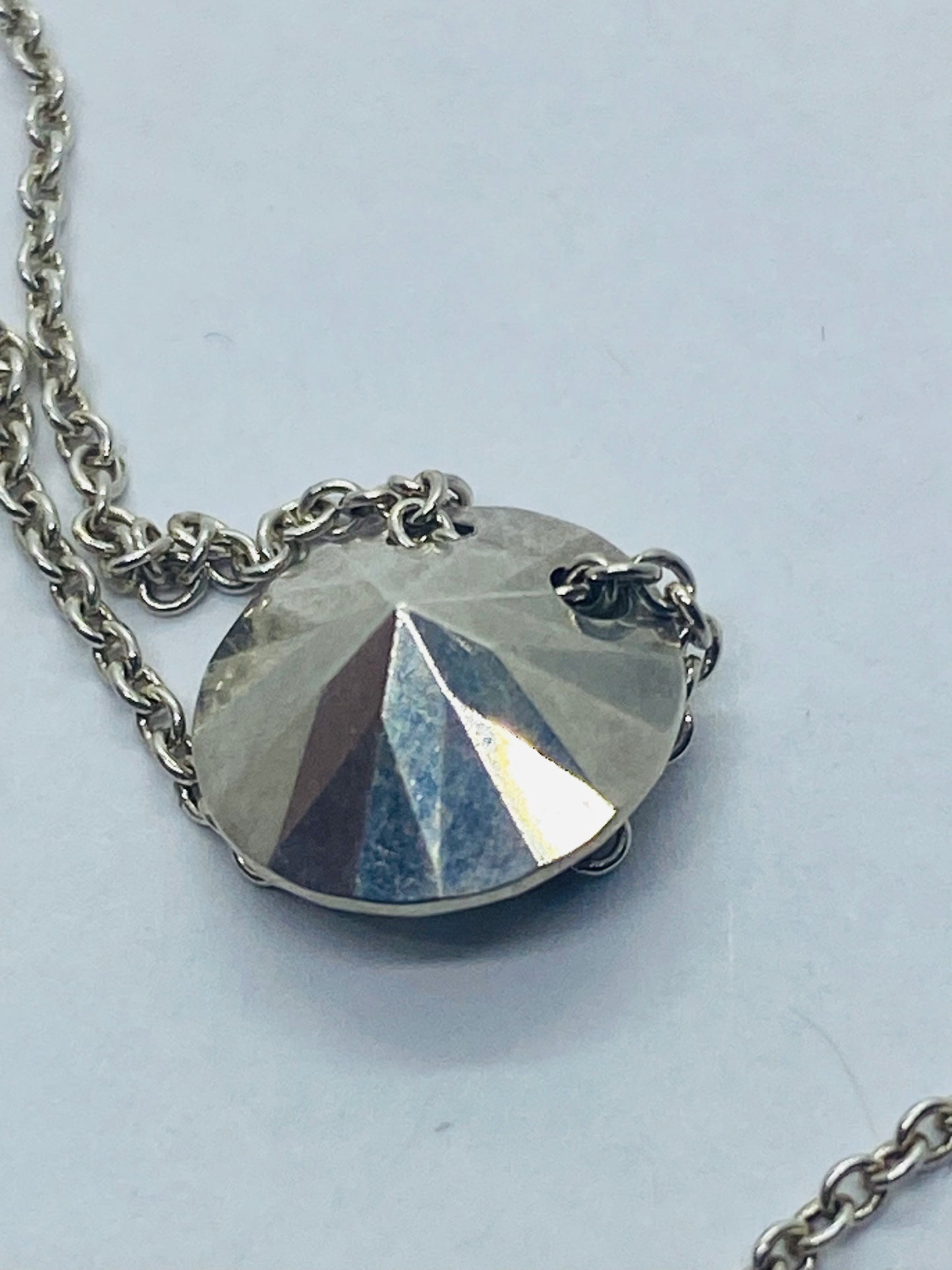 Tiffany & Co Elsa Peretti Sterling Silver Two Carat FACET Necklace 16”