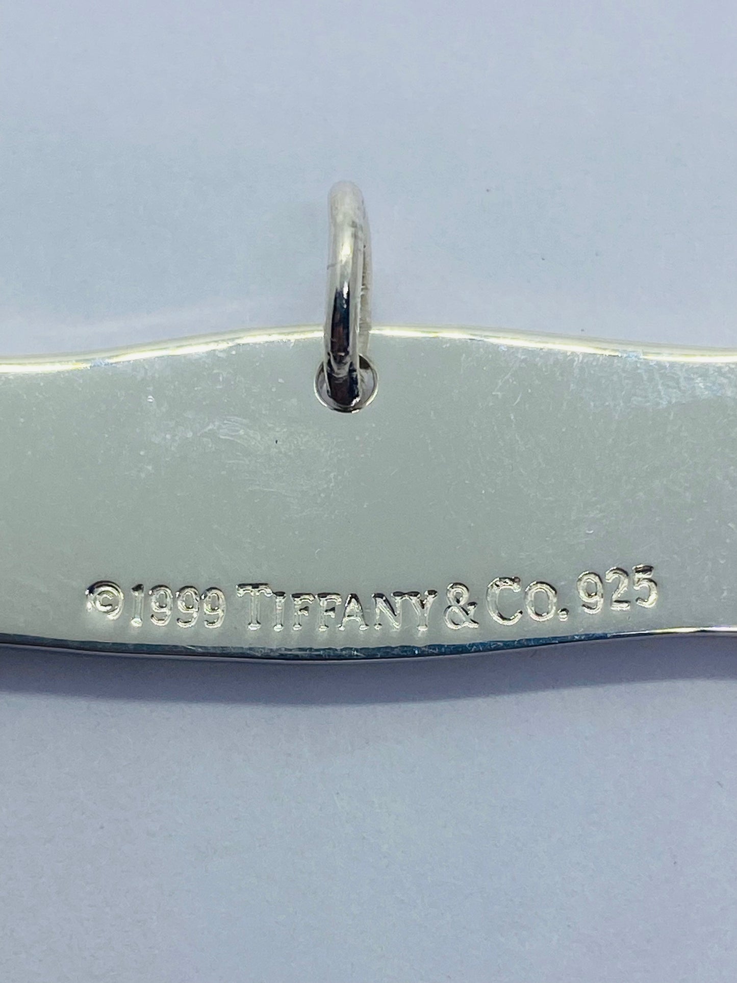 Tiffany & Co. Dog Bone Charm Pendant Tag Sterling Silver 51mm