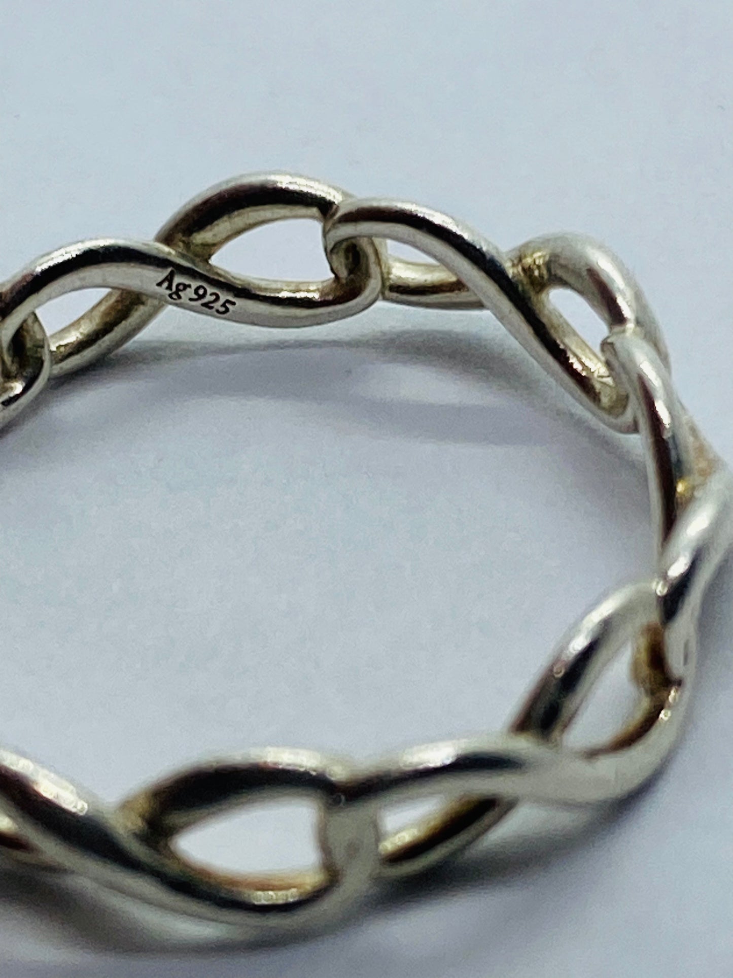 Tiffany & Co. Sterling Silver 925 Infinity Narrow Band Ring Size 6